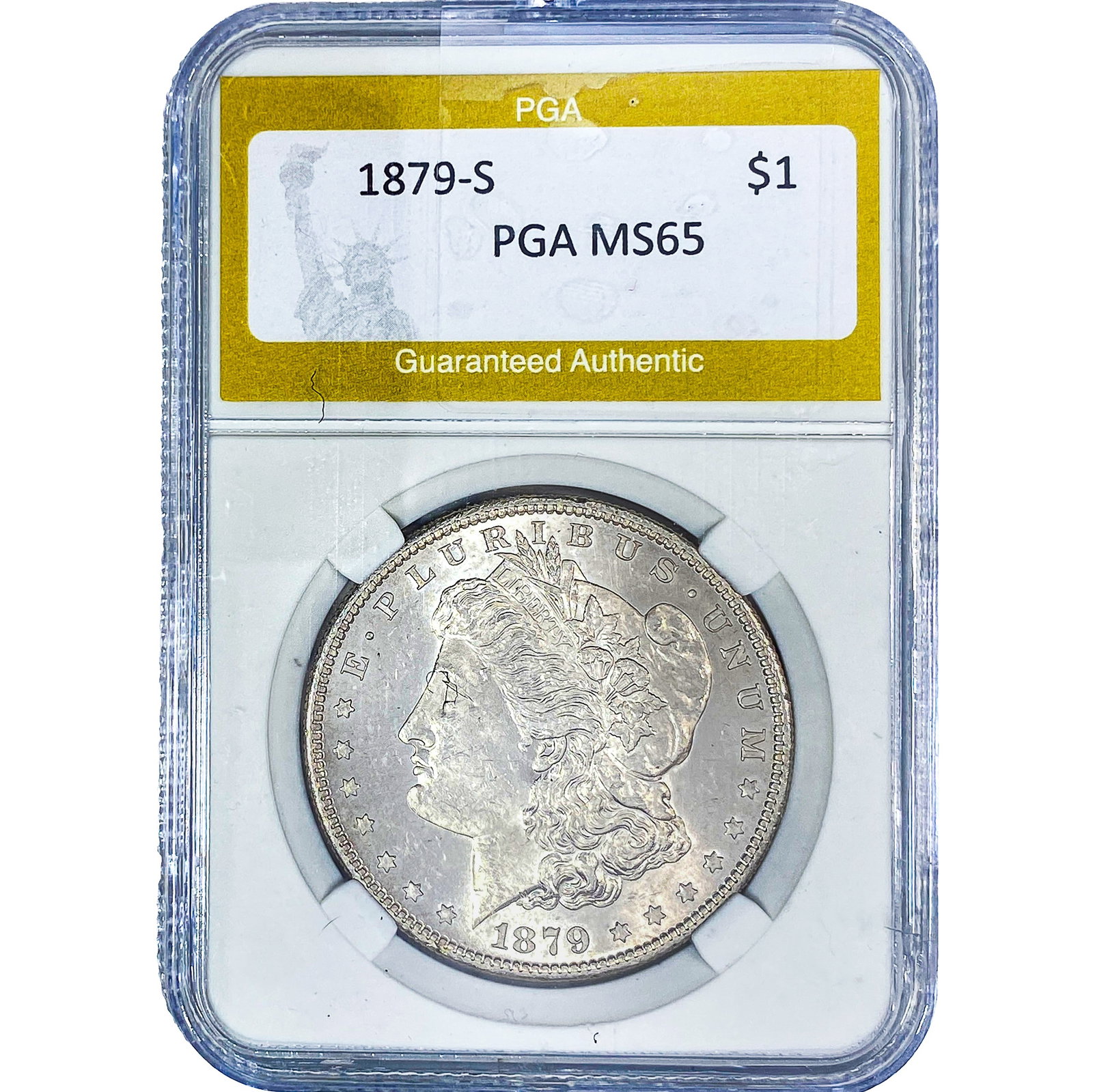 1879-S Morgan Silver Dollar PGA MS65: 1879-S Morgan Silver Dollar PGA MS65