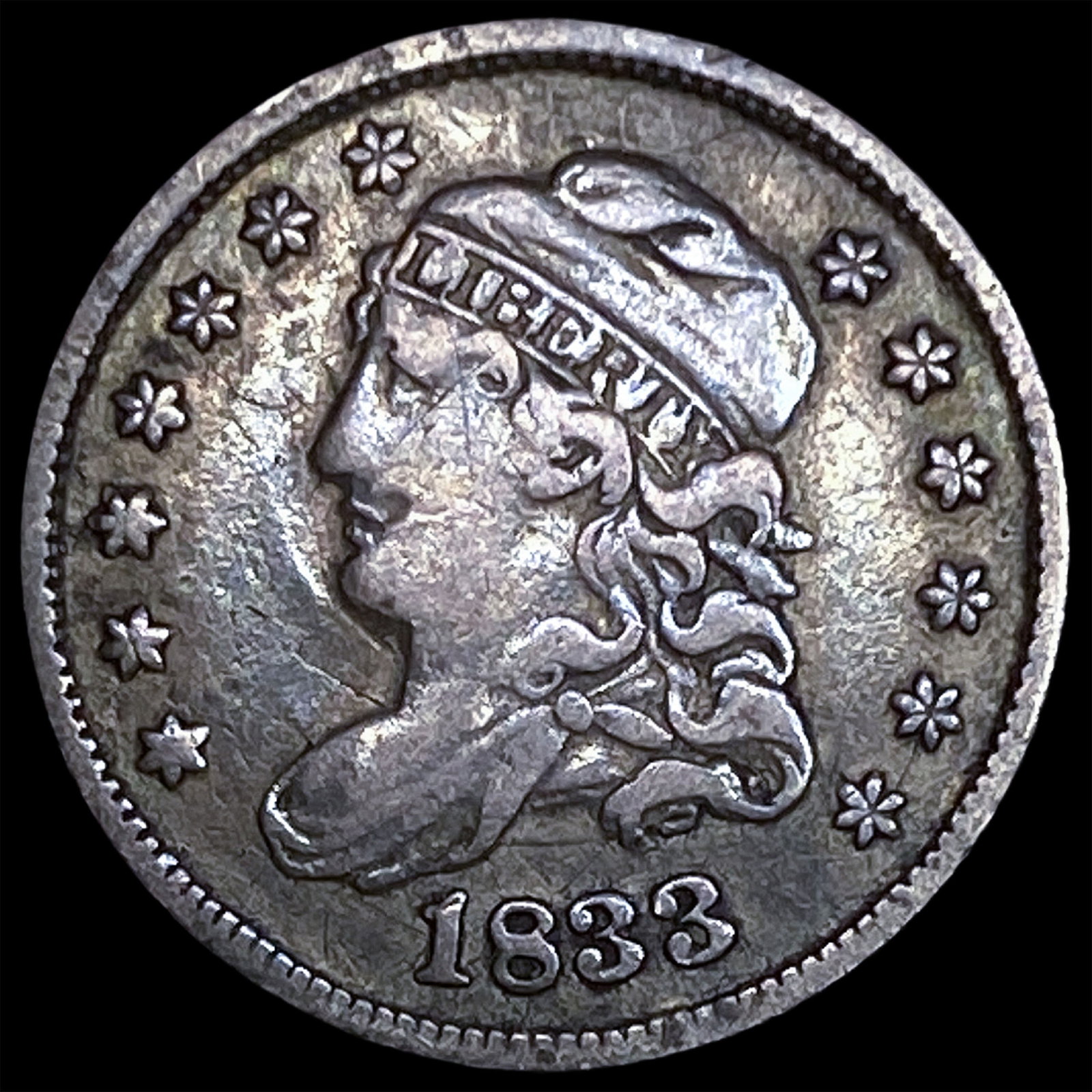1833 Capped Bust Half Dime NEARLY UNCIRCULATED: 1833 Capped Bust Half Dime NEARLY UNCIRCULATED