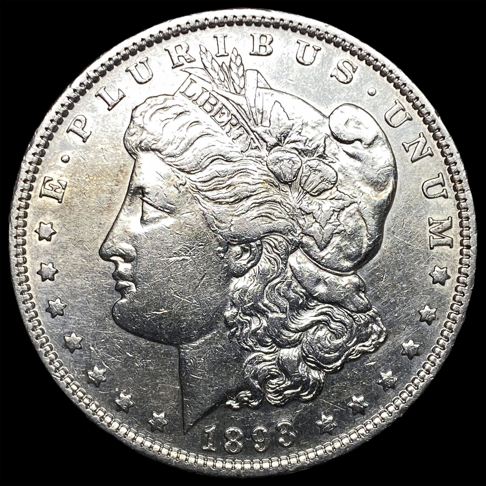 1893 Morgan Silver Dollar NEARLY UNCIRCULATED: 1893 Morgan Silver Dollar NEARLY UNCIRCULATED