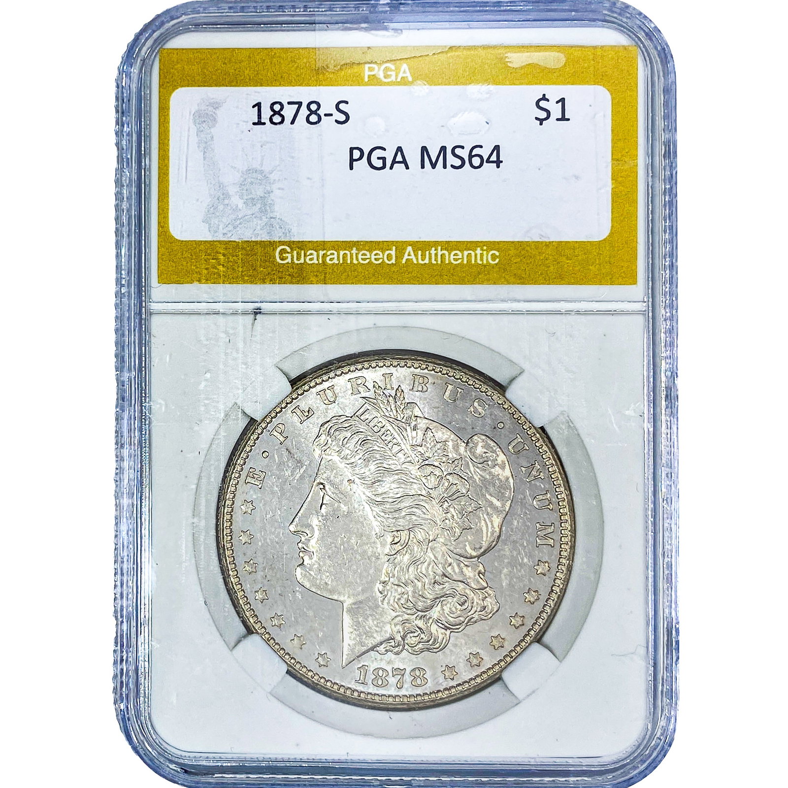 1878-S Morgan Silver Dollar PGA MS64: 1878-S Morgan Silver Dollar PGA MS64