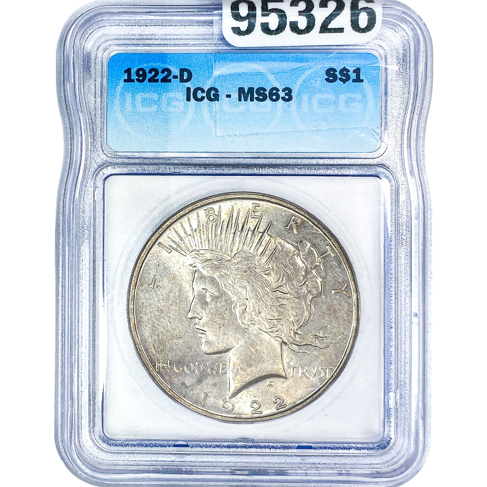 1922-D Silver Peace Dollar ICG MS63: 1922-D Silver Peace Dollar ICG MS63