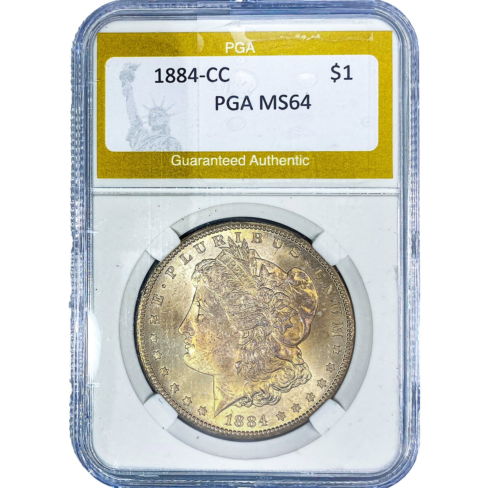 1884-CC Morgan Silver Dollar PGA MS64: 1884-CC Morgan Silver Dollar PGA MS64