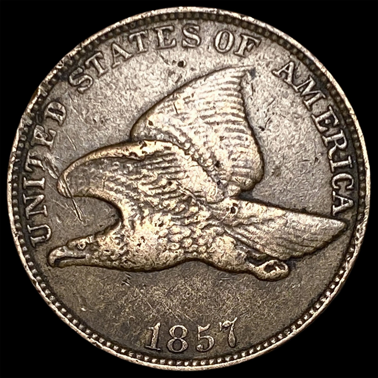 1857 Flying Eagle Cent NEARLY UNCIRCULATED: 1857 Flying Eagle Cent NEARLY UNCIRCULATED