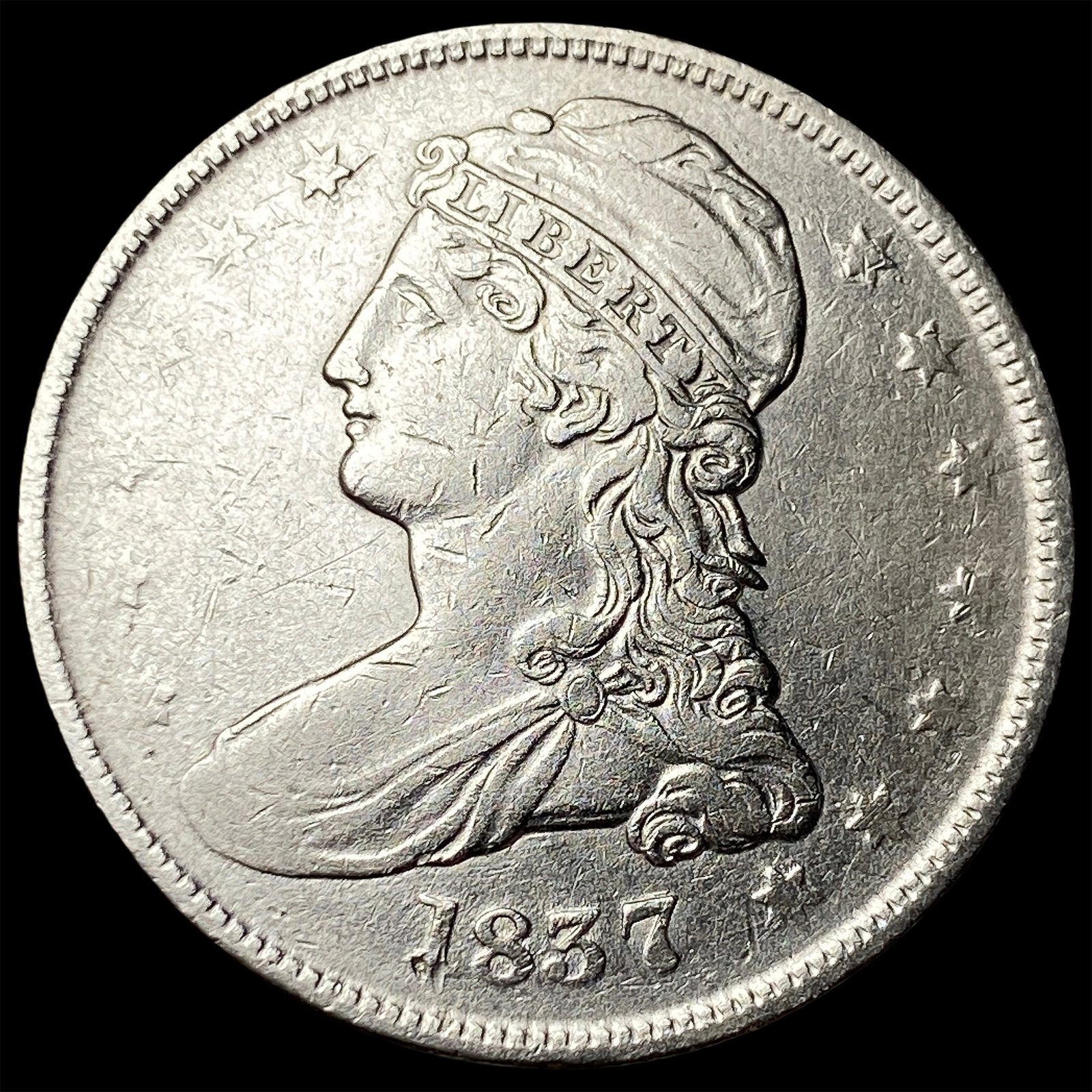 1837 Capped Bust Half Dollar NEARLY UNCIRCULATED (1 of 2)