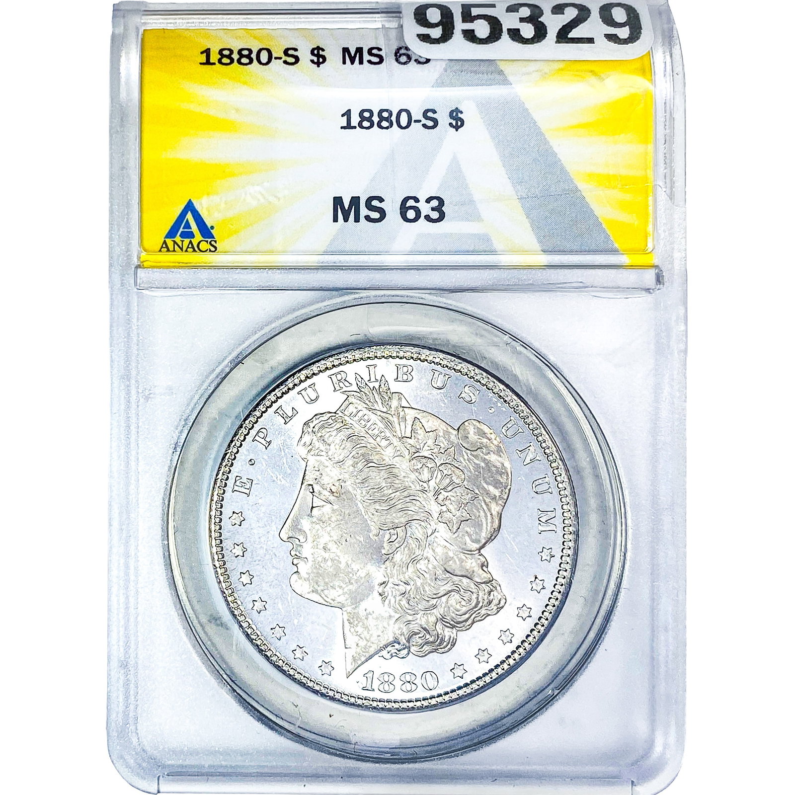 1880-S Morgan Silver Dollar ANACS MS63: 1880-S Morgan Silver Dollar ANACS MS63