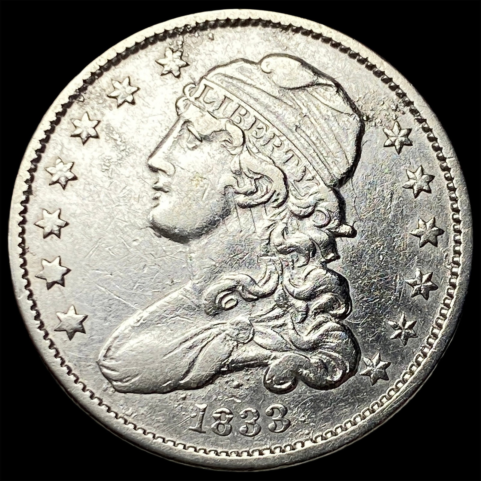 1833 Capped Bust Silver Quarter NEARLY UNCIRCULATED: 1833 Capped Bust Silver Quarter NEARLY UNCIRCULATED