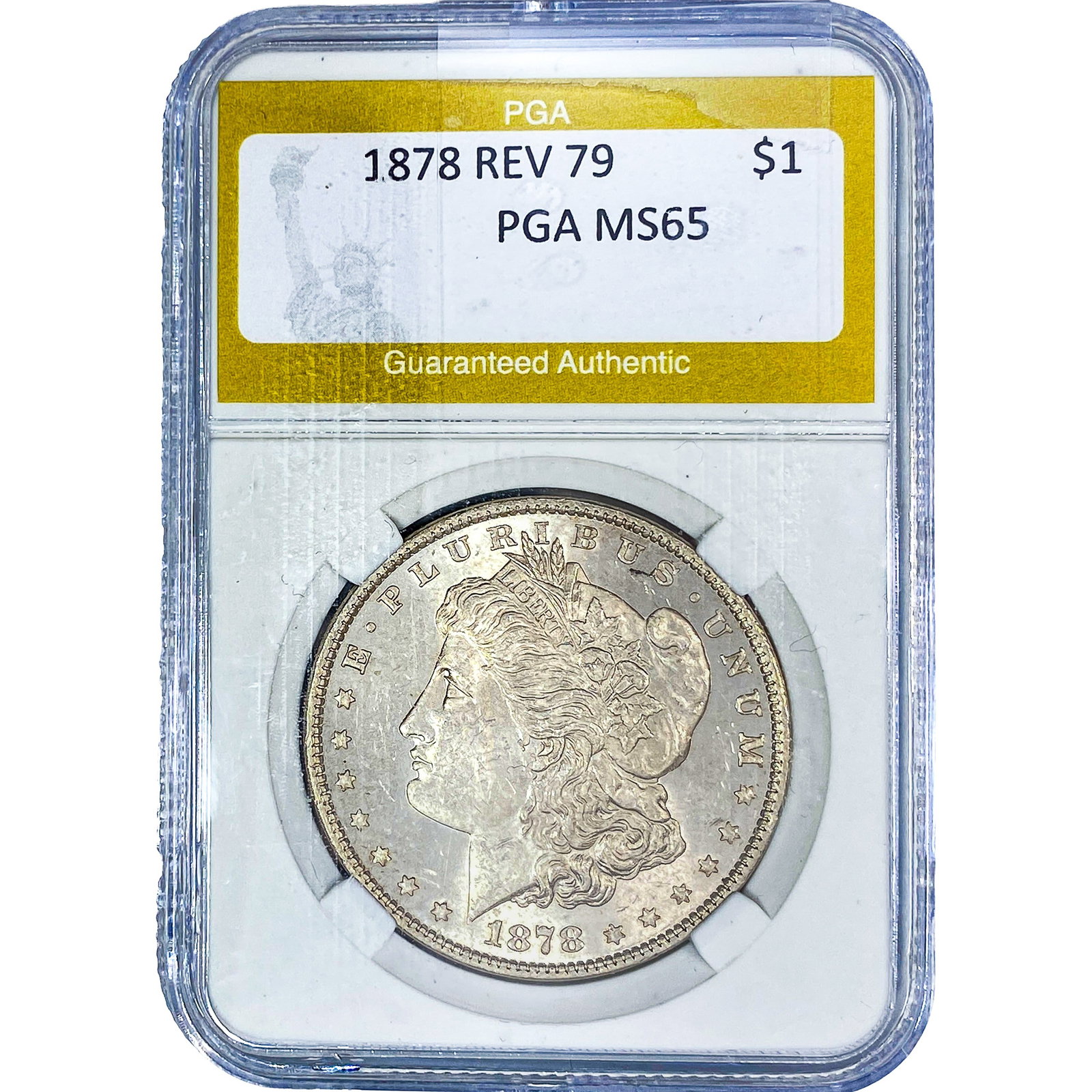 1878 Rev 79 Morgan Silver Dollar PGA MS65: 1878 Rev 79 Morgan Silver Dollar PGA MS65