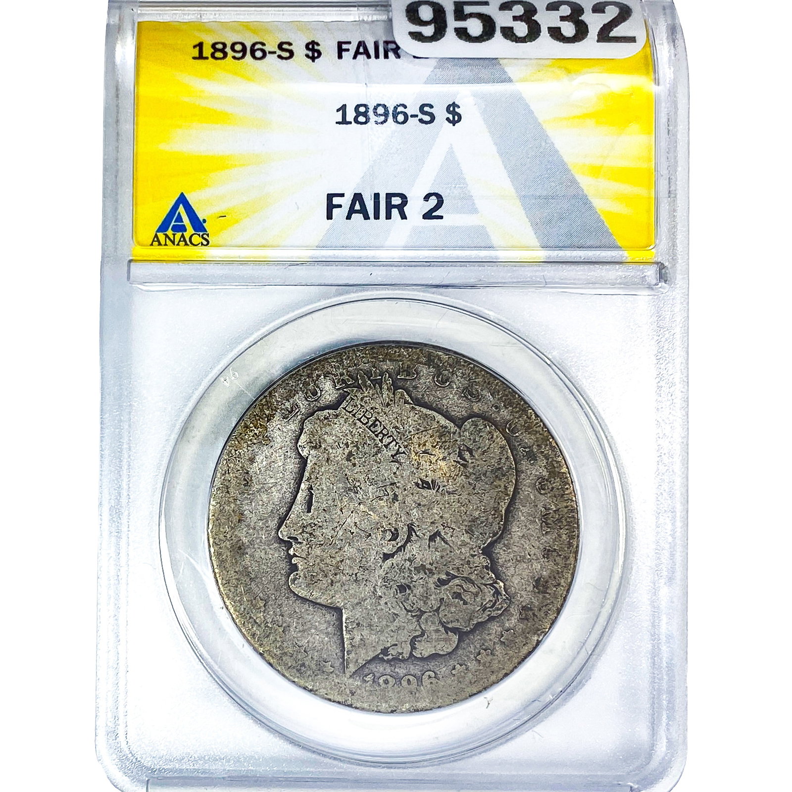 1896-S Morgan Silver Dollar ANACS F2: 1896-S Morgan Silver Dollar ANACS F2