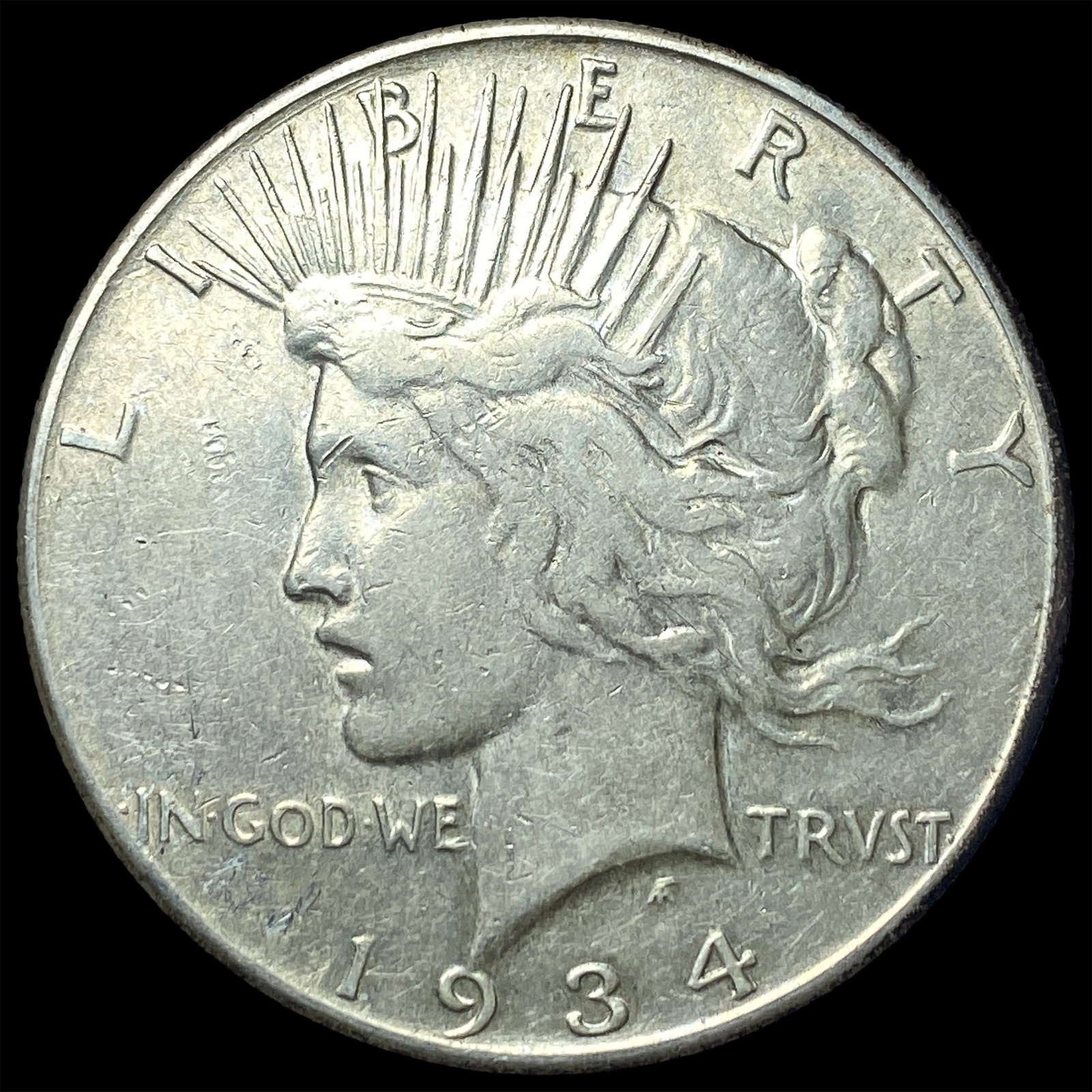 1934-S Silver Peace Dollar CLOSELY UNCIRCULATED: 1934-S Silver Peace Dollar CLOSELY UNCIRCULATED