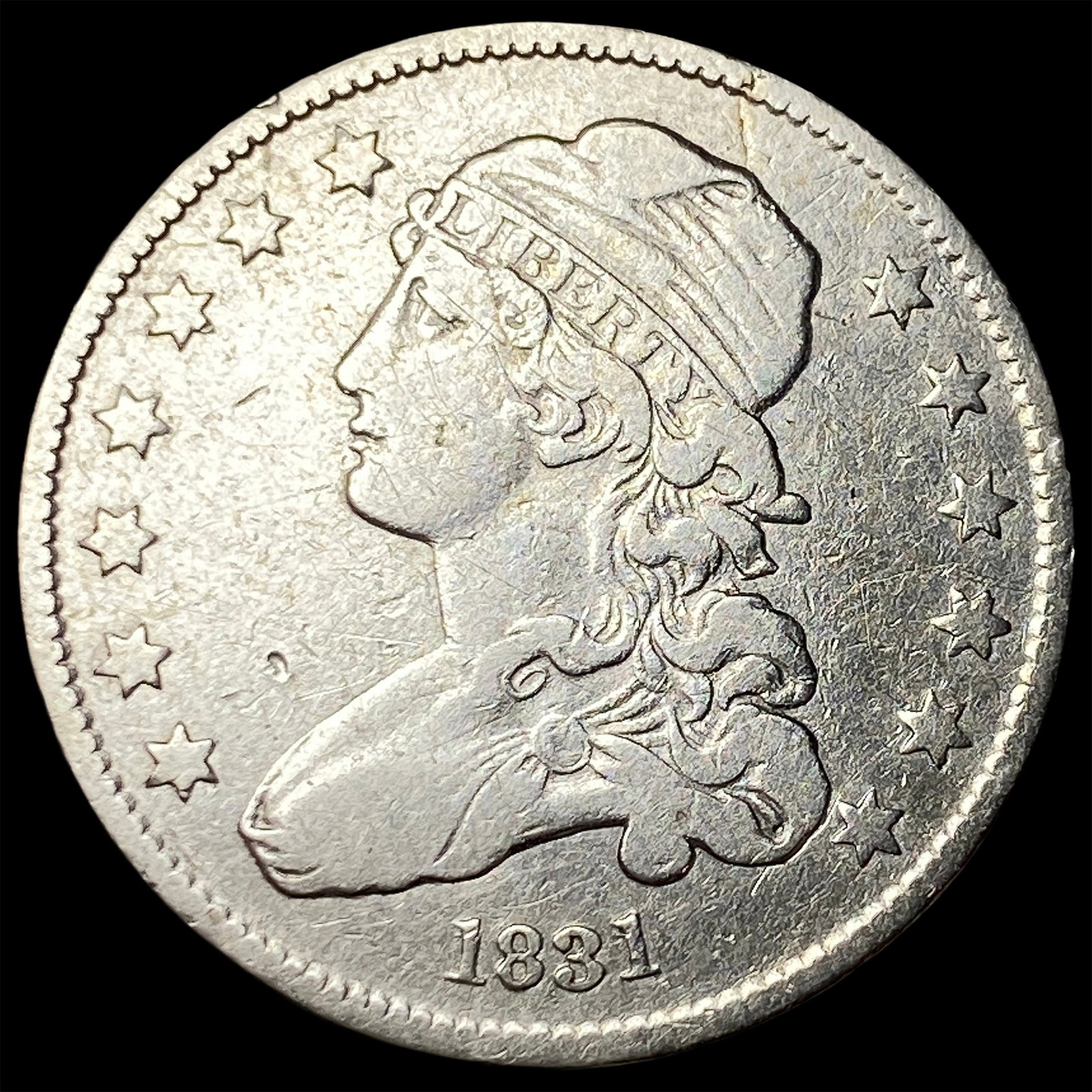 1831 Capped Bust Silver Quarter LIGHTLY CIRCULATED: 1831 Capped Bust Silver Quarter LIGHTLY CIRCULATED