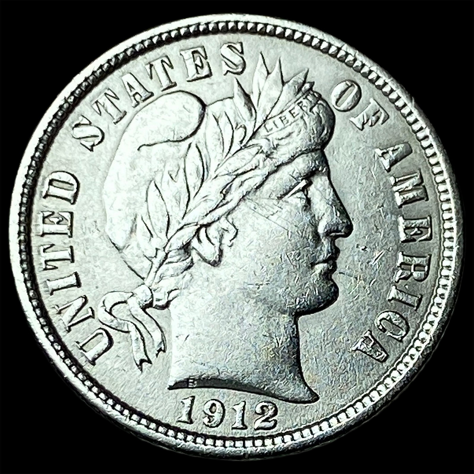 1912 Silver Barber Dime CLOSELY UNCIRCULATED: 1912 Silver Barber Dime CLOSELY UNCIRCULATED