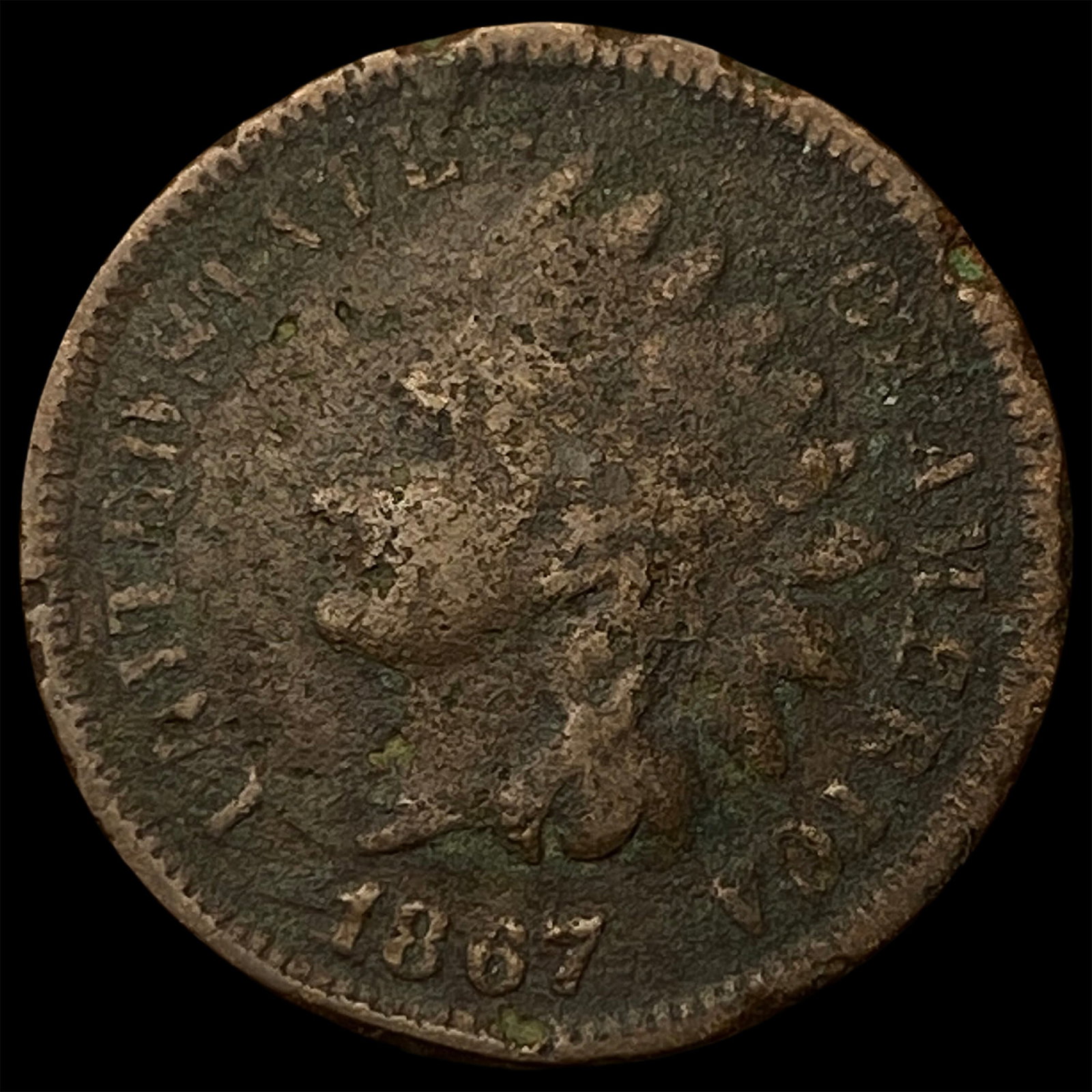 1867 Indian Head Cent NICELY CIRCULATED: 1867 Indian Head Cent NICELY CIRCULATED