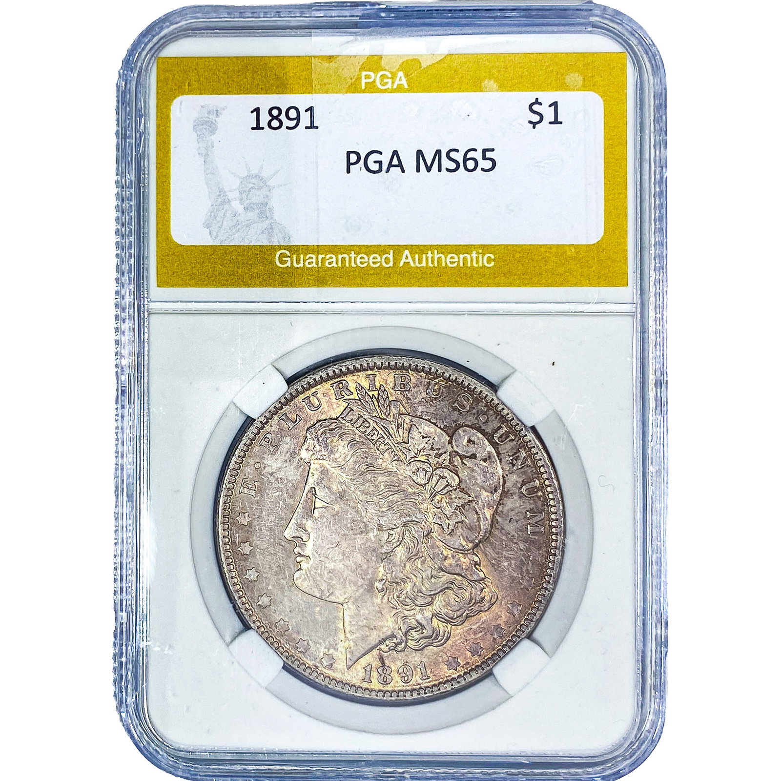 1891 Morgan Silver Dollar PGA MS65: 1891 Morgan Silver Dollar PGA MS65