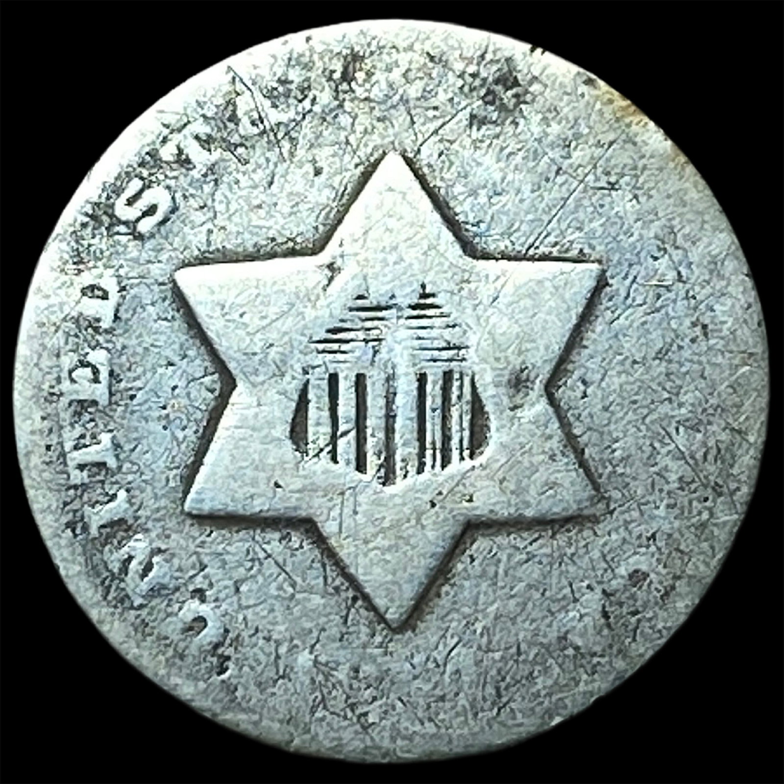 1851-1873 Silver Three-Cent Piece NICELY CIRCULATED: 1851-1873 Silver Three-Cent Piece NICELY CIRCULATED