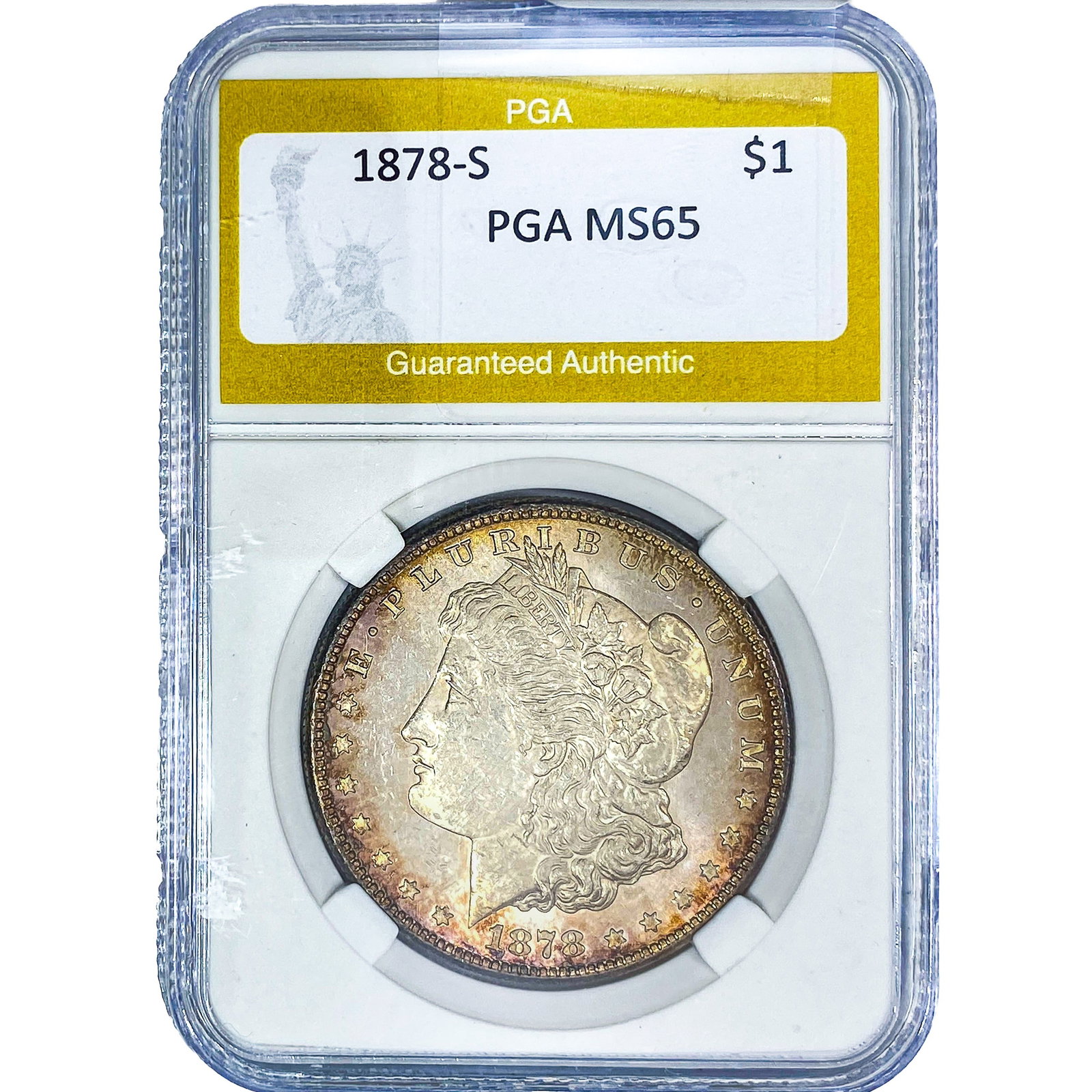 1878-S Morgan Silver Dollar PGA MS65: 1878-S Morgan Silver Dollar PGA MS65