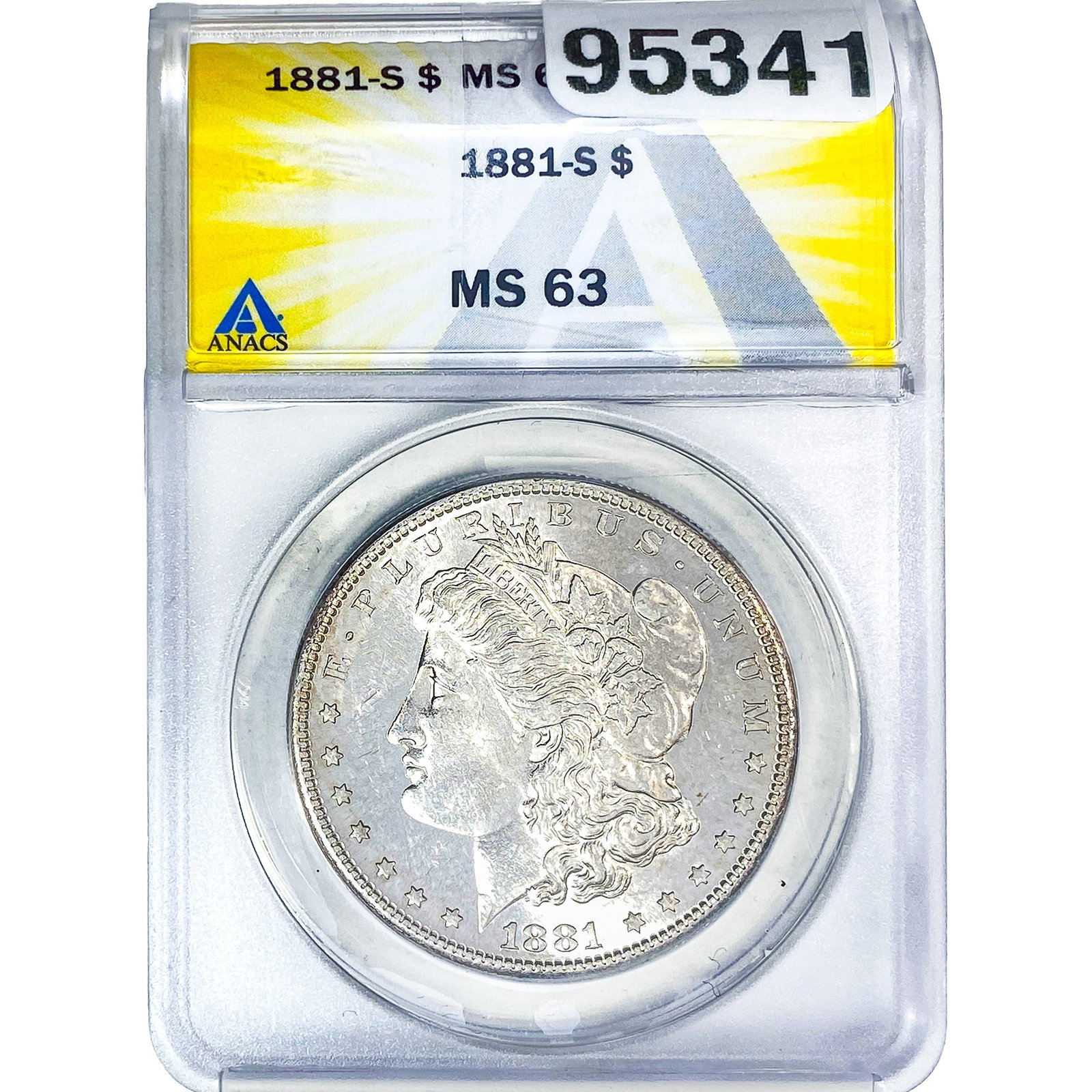 1881-S Morgan Silver Dollar ANACS MS63: 1881-S Morgan Silver Dollar ANACS MS63