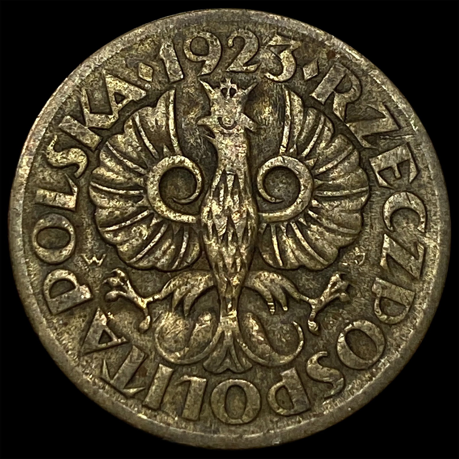 1923 Poland Brass 5 Grosze: 1923 Poland Brass 5 Grosze
