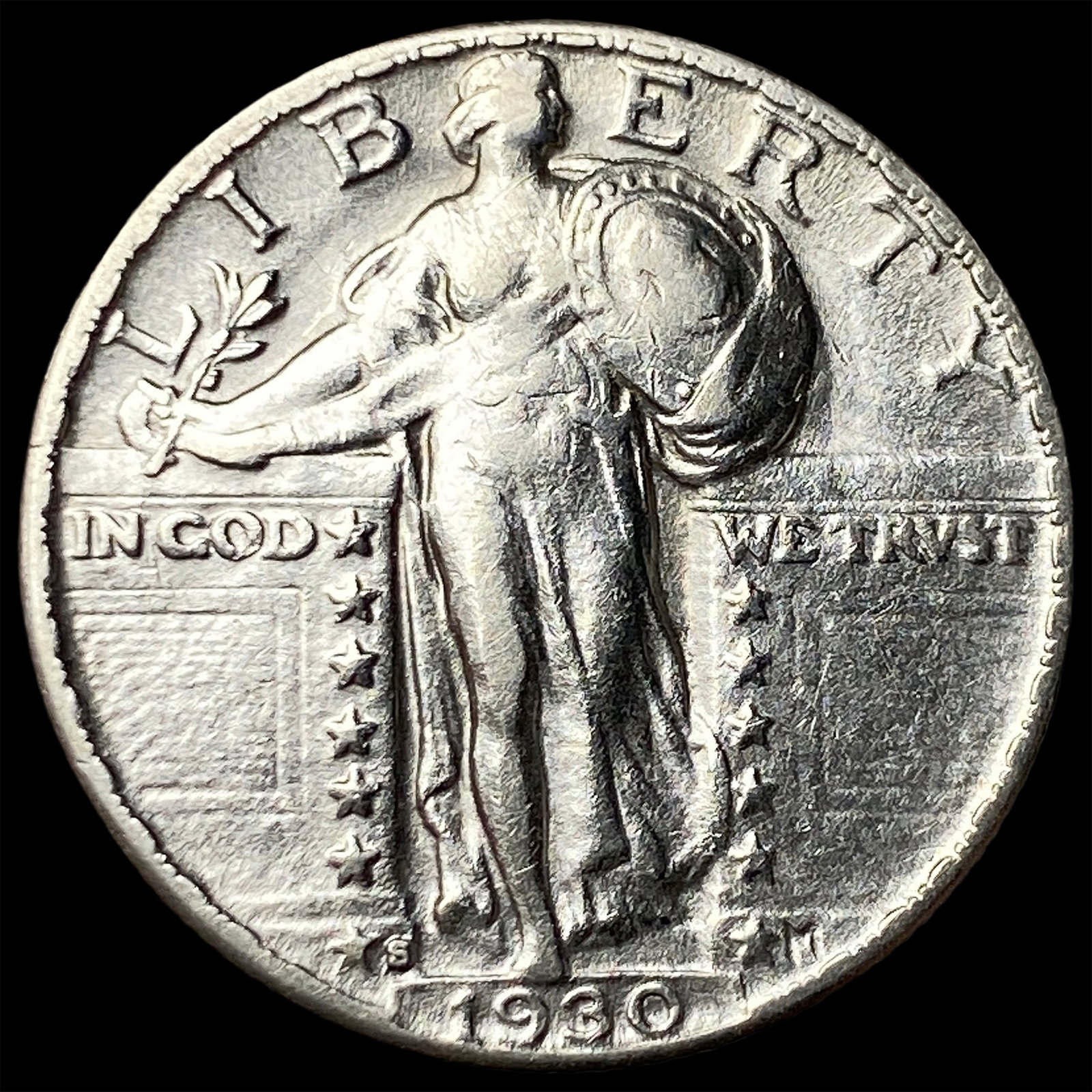 1930-S Silver Standing Liberty Quarter CLOSELY UNCIRCULATED: 1930-S Silver Standing Liberty Quarter CLOSELY UNCIRCULATED