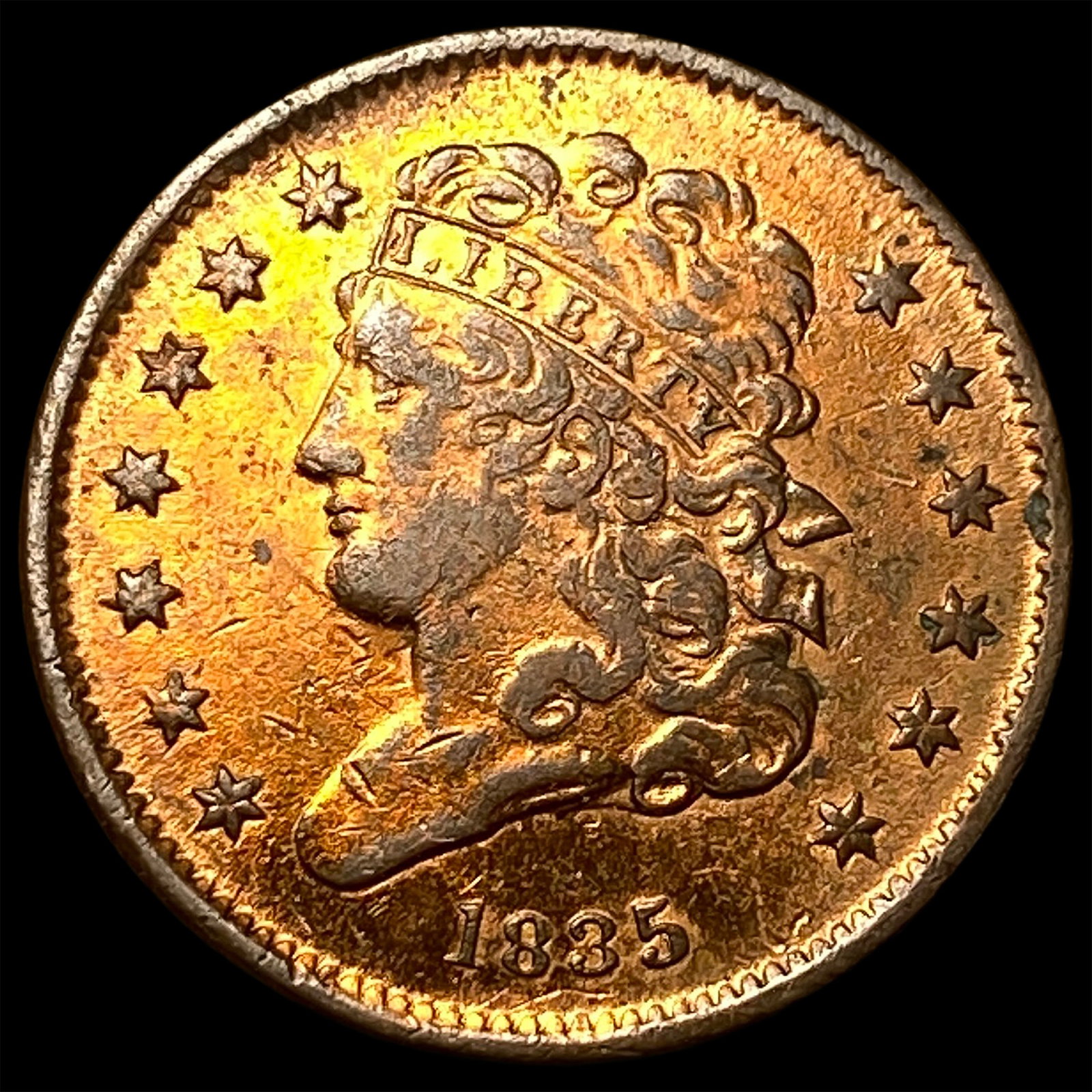 1835 Braided Hair Half Cent CLOSELY UNCIRCULATED: 1835 Braided Hair Half Cent CLOSELY UNCIRCULATED