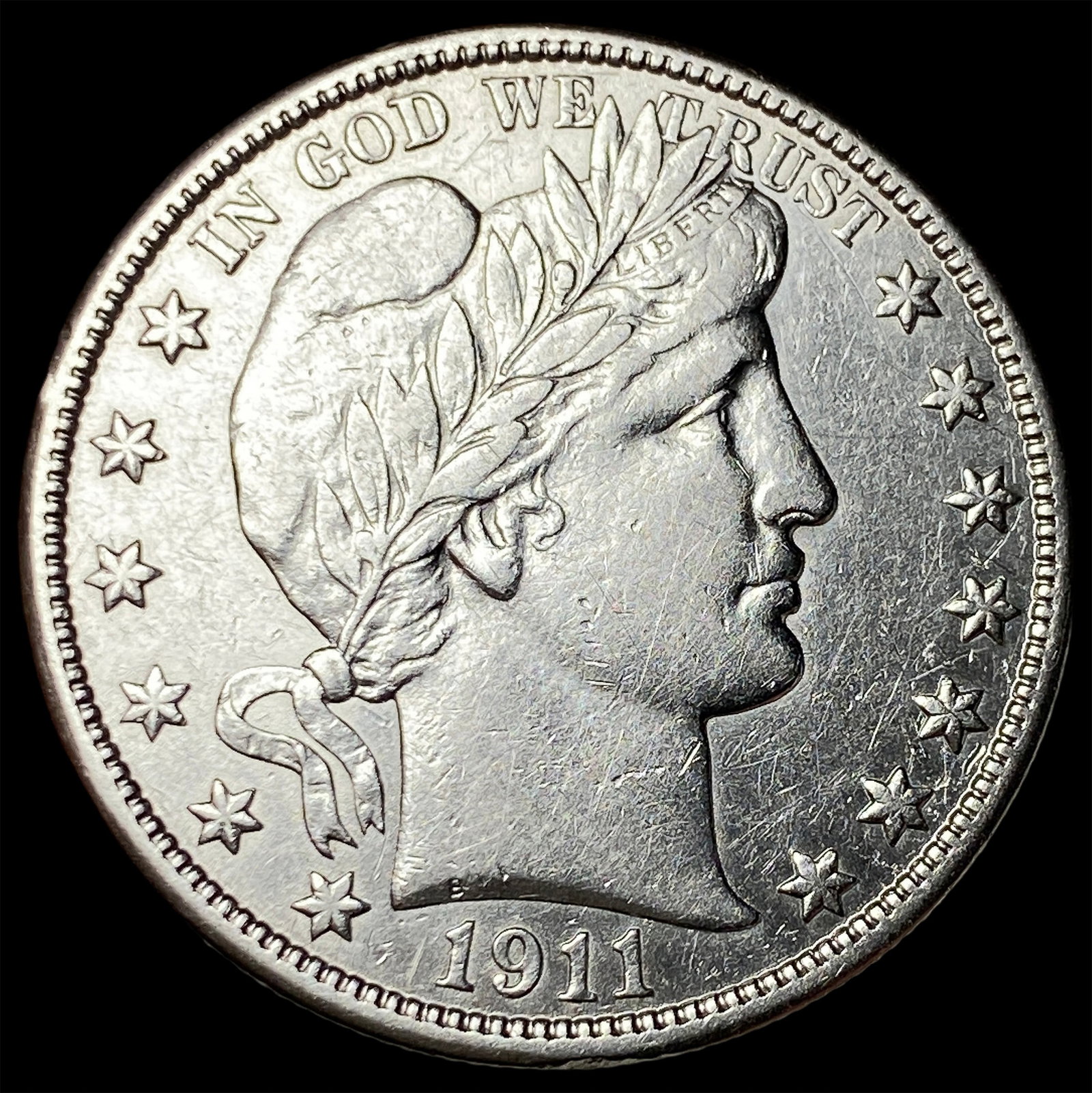1911 Silver Barber Half Dollar CLOSELY UNCIRCULATED: 1911 Silver Barber Half Dollar CLOSELY UNCIRCULATED