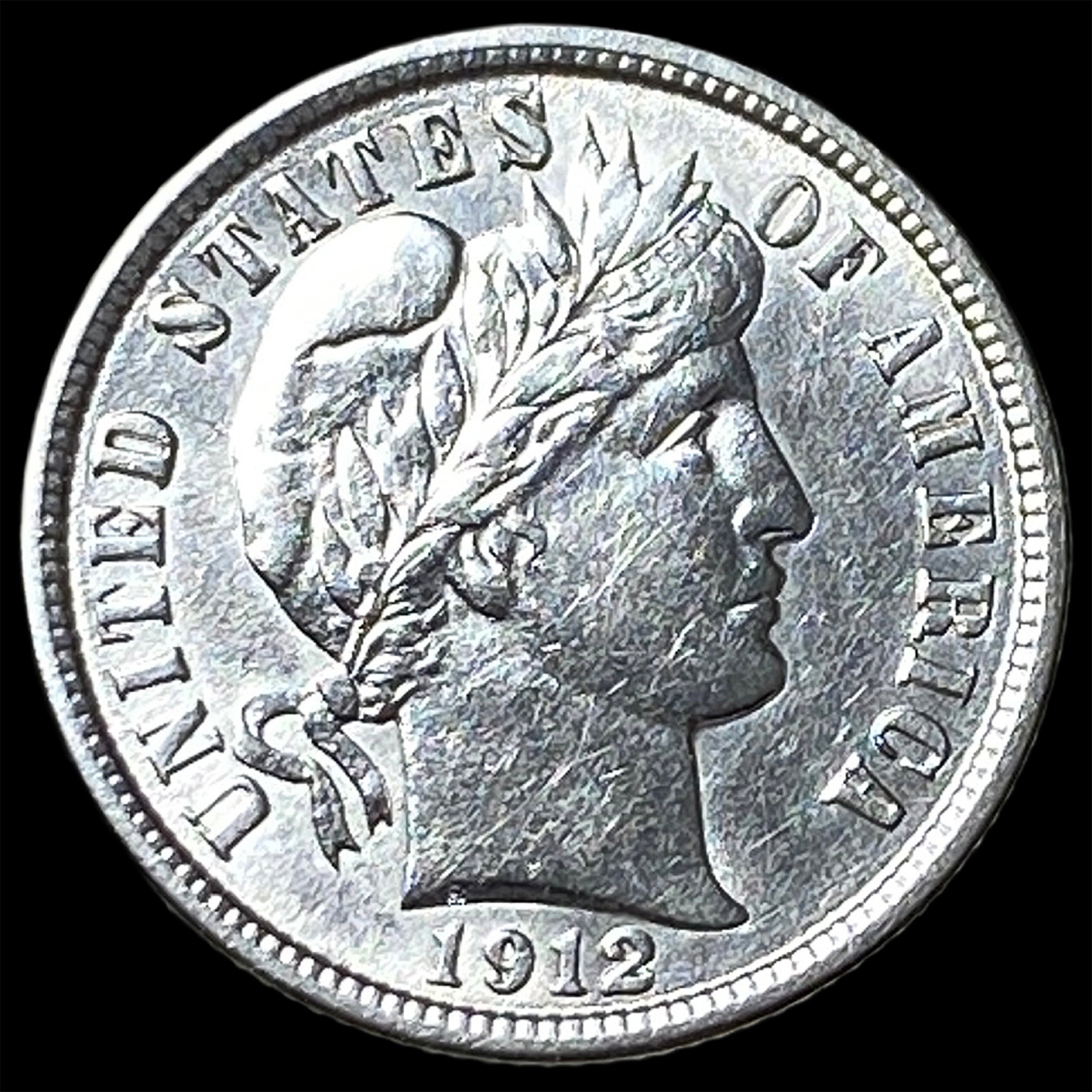 1912 Silver Barber Dime CLOSELY UNCIRCULATED: 1912 Silver Barber Dime CLOSELY UNCIRCULATED