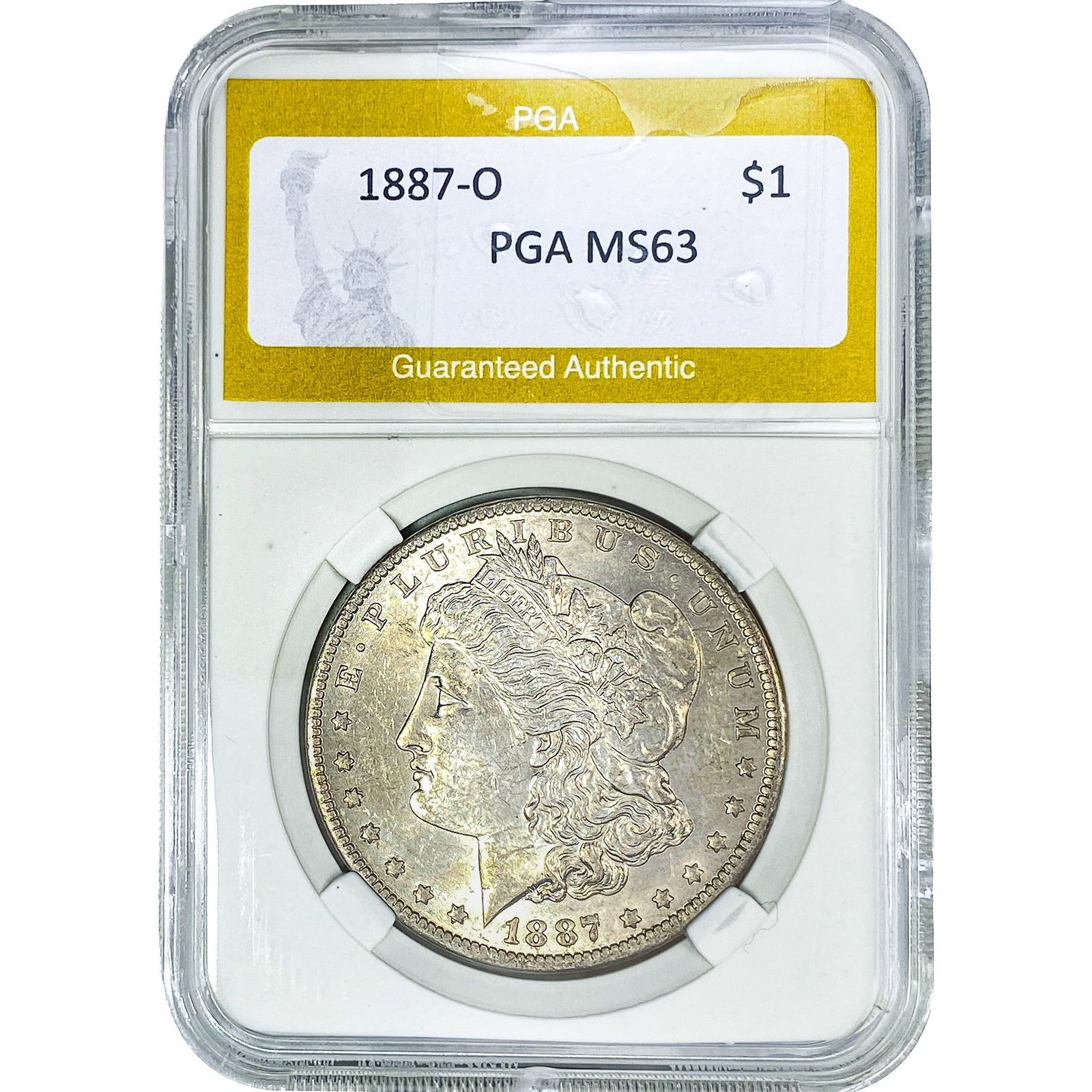 1887-O Morgan Silver Dollar PGA MS63: 1887-O Morgan Silver Dollar PGA MS63