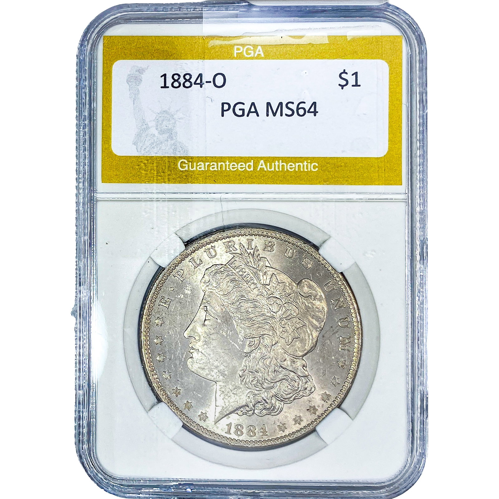 1884-O Morgan Silver Dollar PGA MS64: 1884-O Morgan Silver Dollar PGA MS64