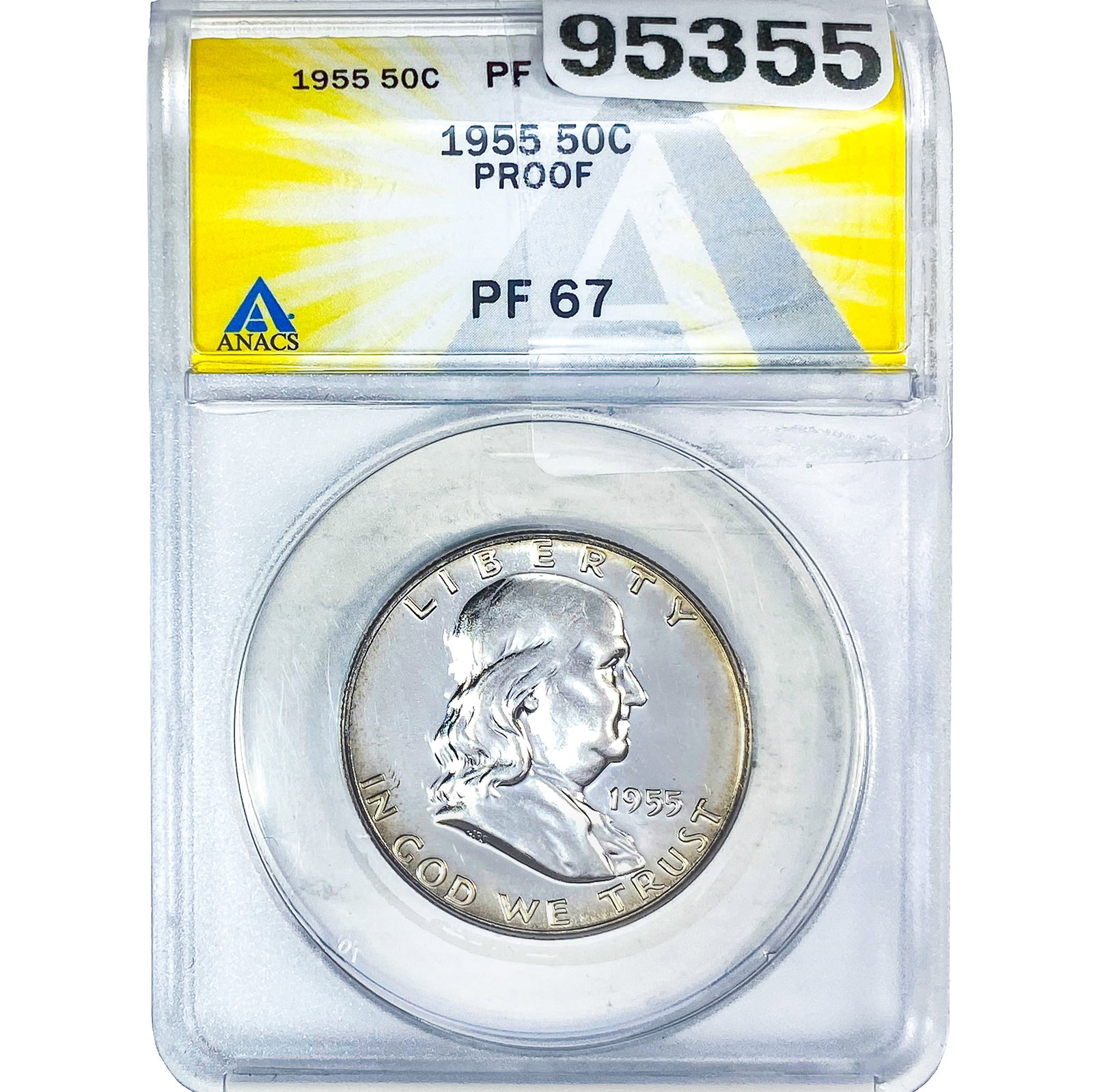 1955 Franklin Half Dollar ANACS PF67: 1955 Franklin Half Dollar ANACS PF67