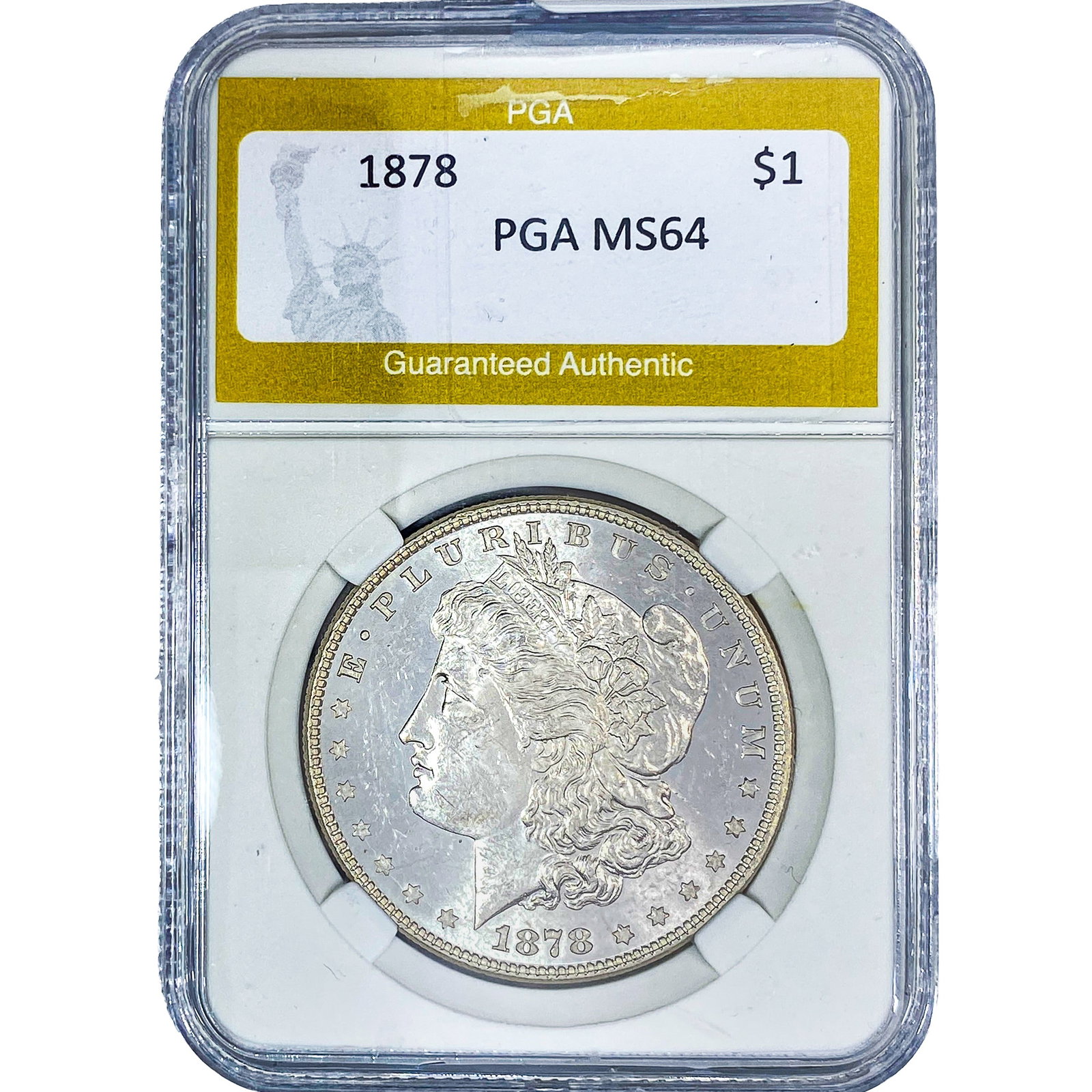 1878 Morgan Silver Dollar PGA MS64: 1878 Morgan Silver Dollar PGA MS64