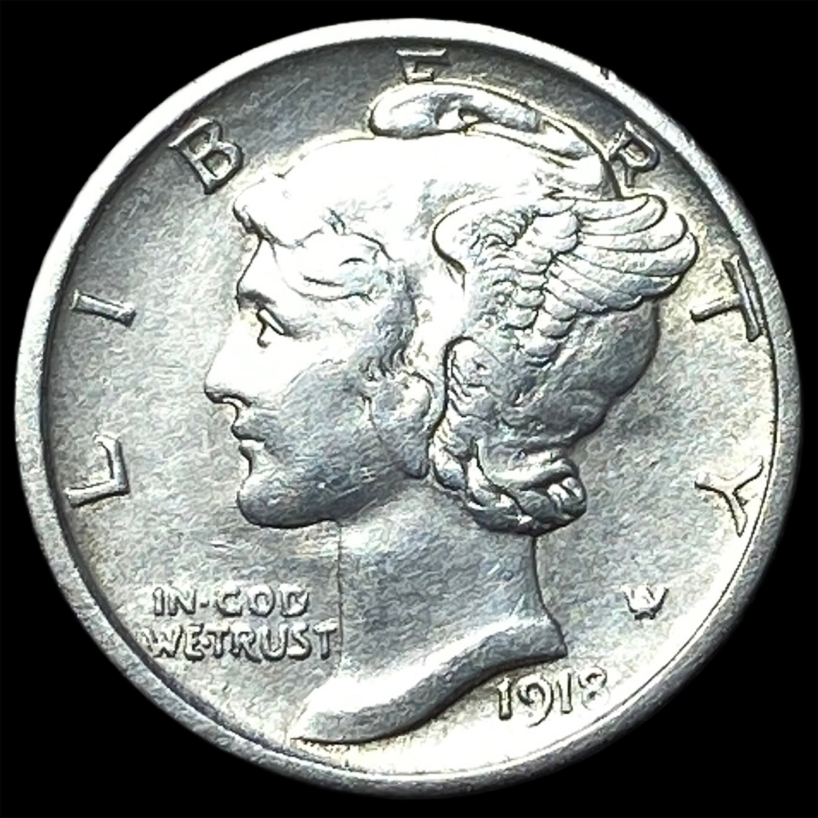 1918-S Silver Mercury Dime CLOSELY UNCIRCULATED: 1918-S Silver Mercury Dime CLOSELY UNCIRCULATED