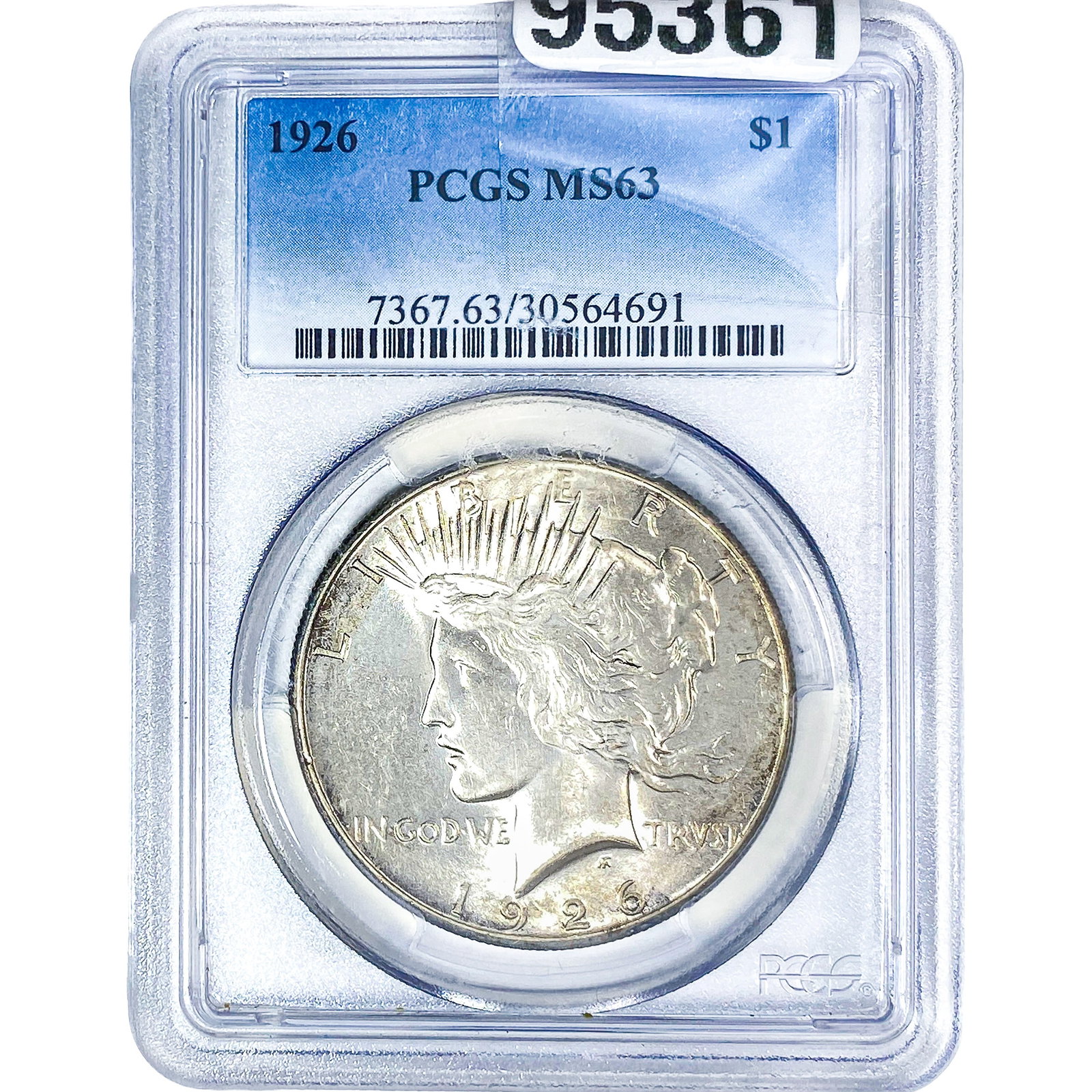 1926 Silver Peace Dollar PCGS MS63: 1926 Silver Peace Dollar PCGS MS63
