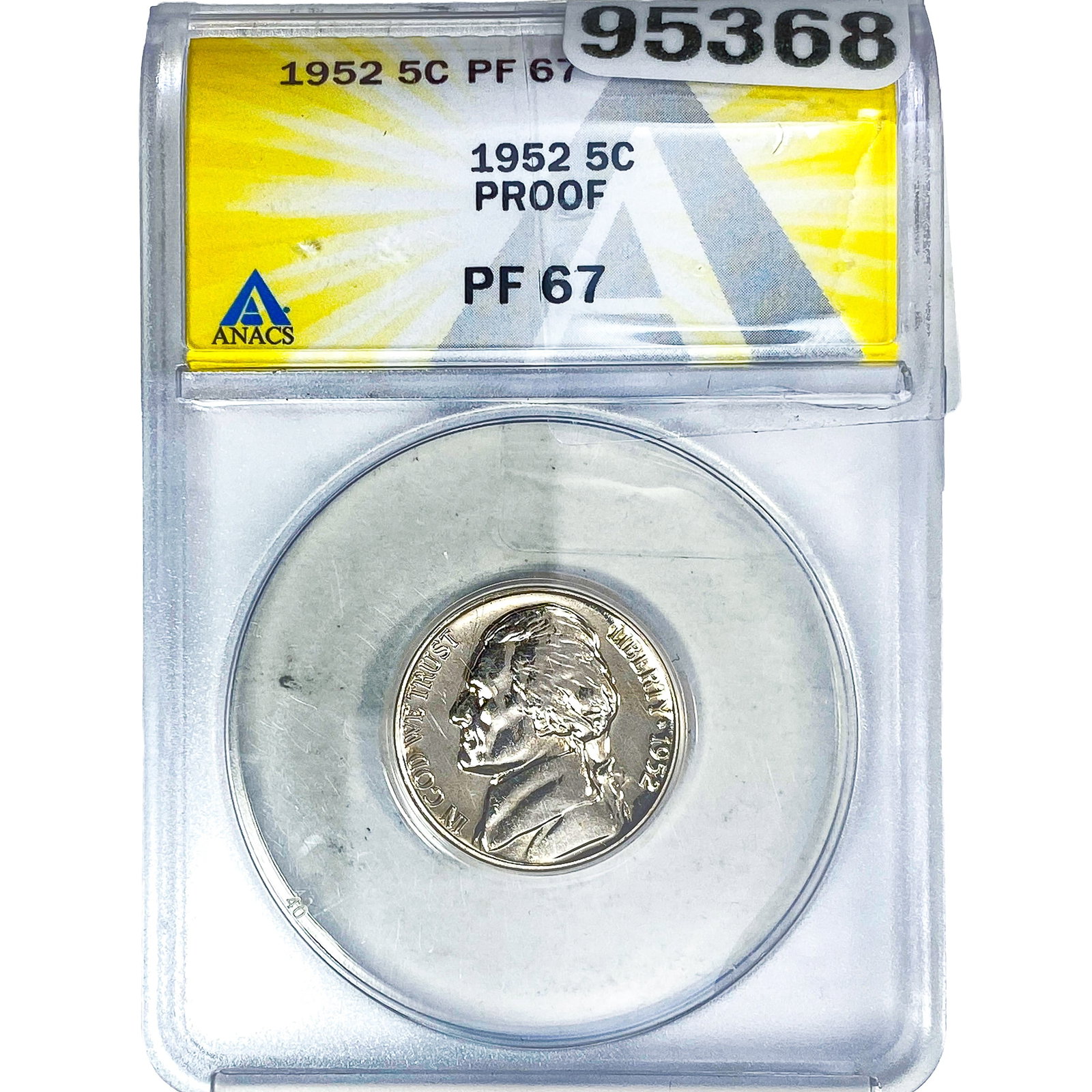 1952 Jefferson Nickel ANACS PF67: 1952 Jefferson Nickel ANACS PF67