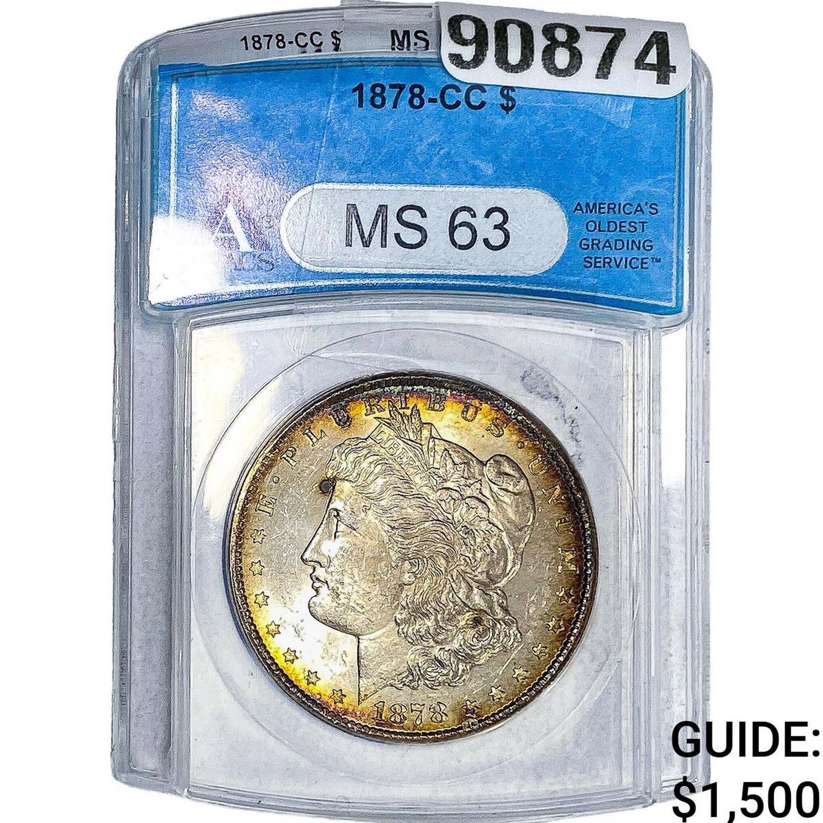 1878-CC Morgan Silver Dollar ANACS MS63: 1878-CC Morgan Silver Dollar ANACS MS63