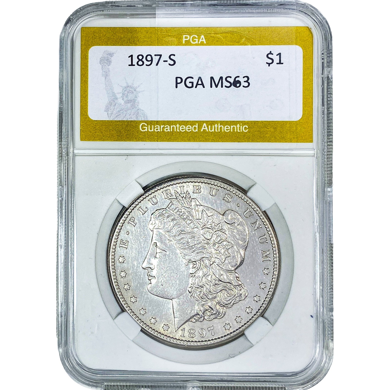 1897-S Morgan Silver Dollar PGA MS63: 1897-S Morgan Silver Dollar PGA MS63