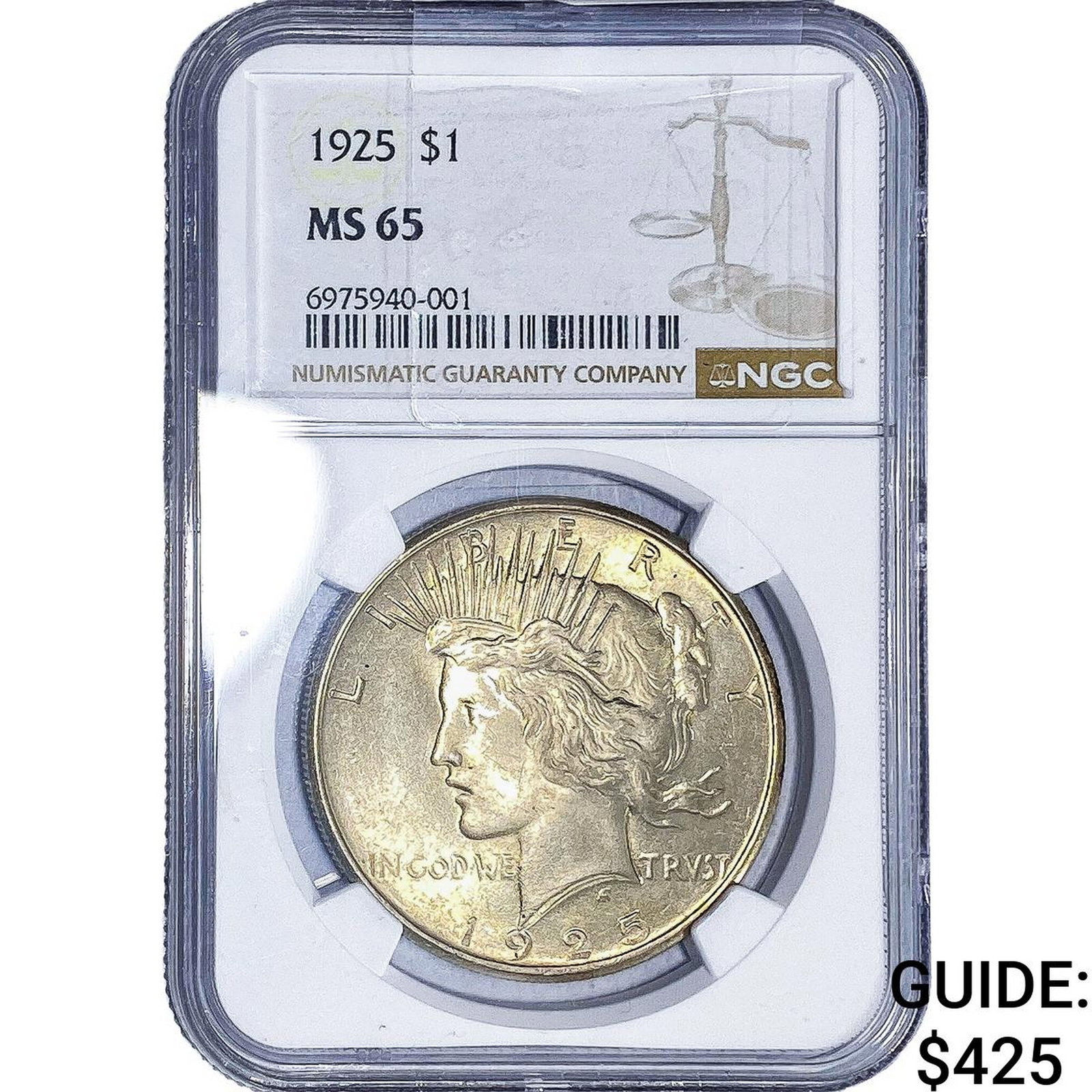 1925 Silver Peace Dollar NGC MS65 (1 of 2)