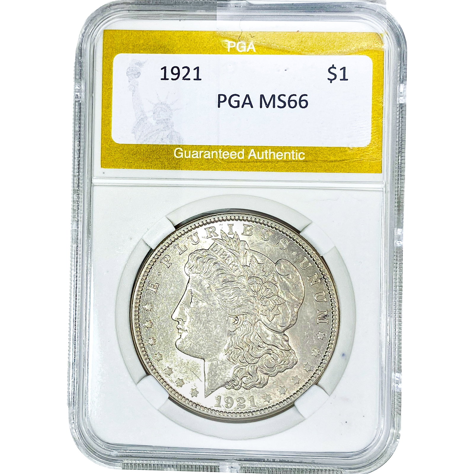 1921 Morgan Silver Dollar PGA MS66: 1921 Morgan Silver Dollar PGA MS66
