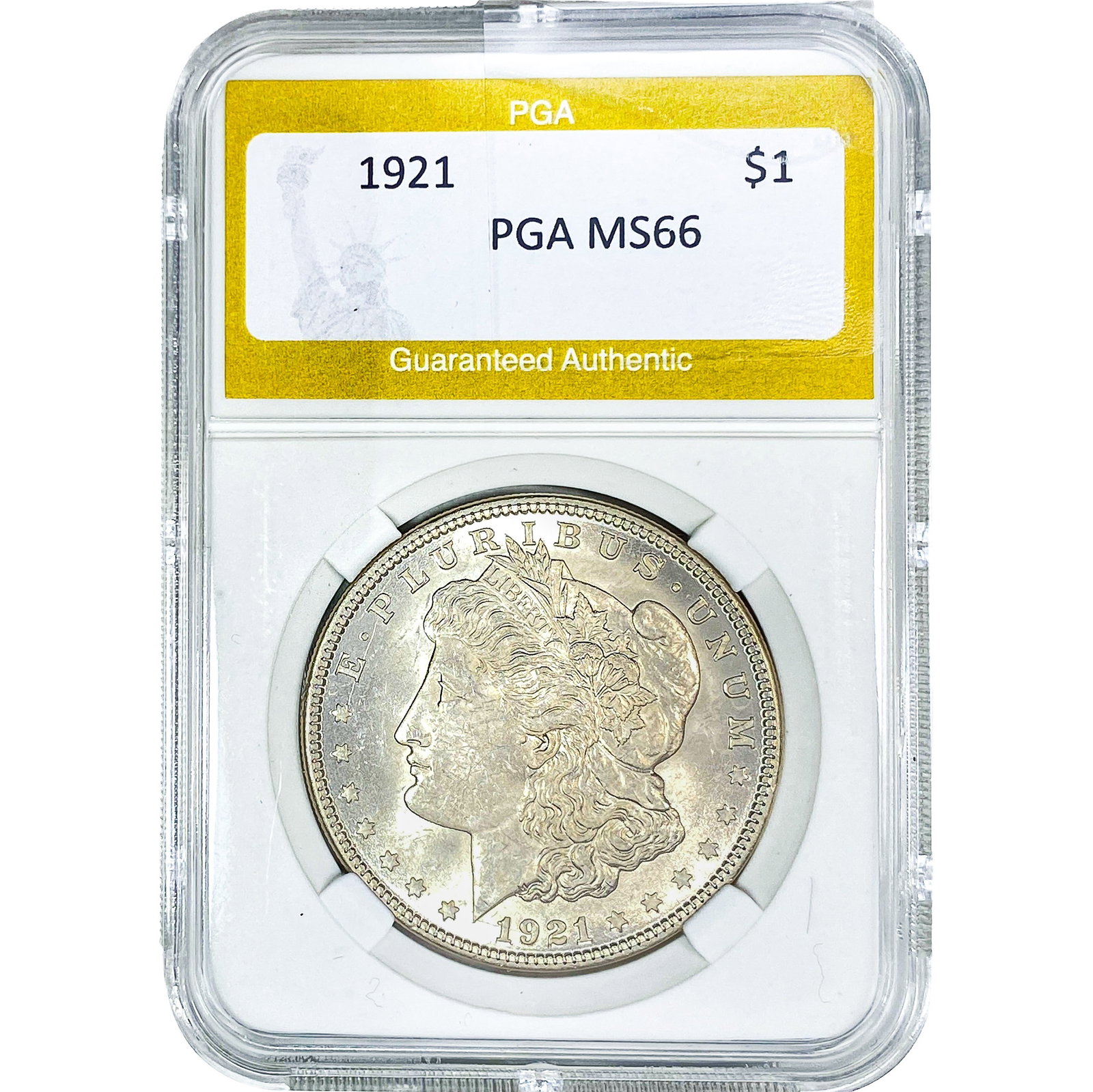 1921 Morgan Silver Dollar PGA MS66: 1921 Morgan Silver Dollar PGA MS66