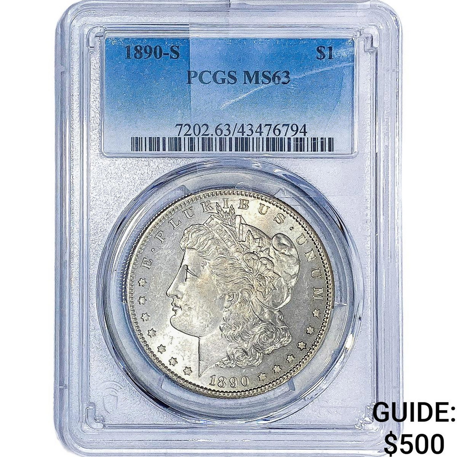 1890-S Morgan Silver Dollar PCGS MS63: 1890-S Morgan Silver Dollar PCGS MS63