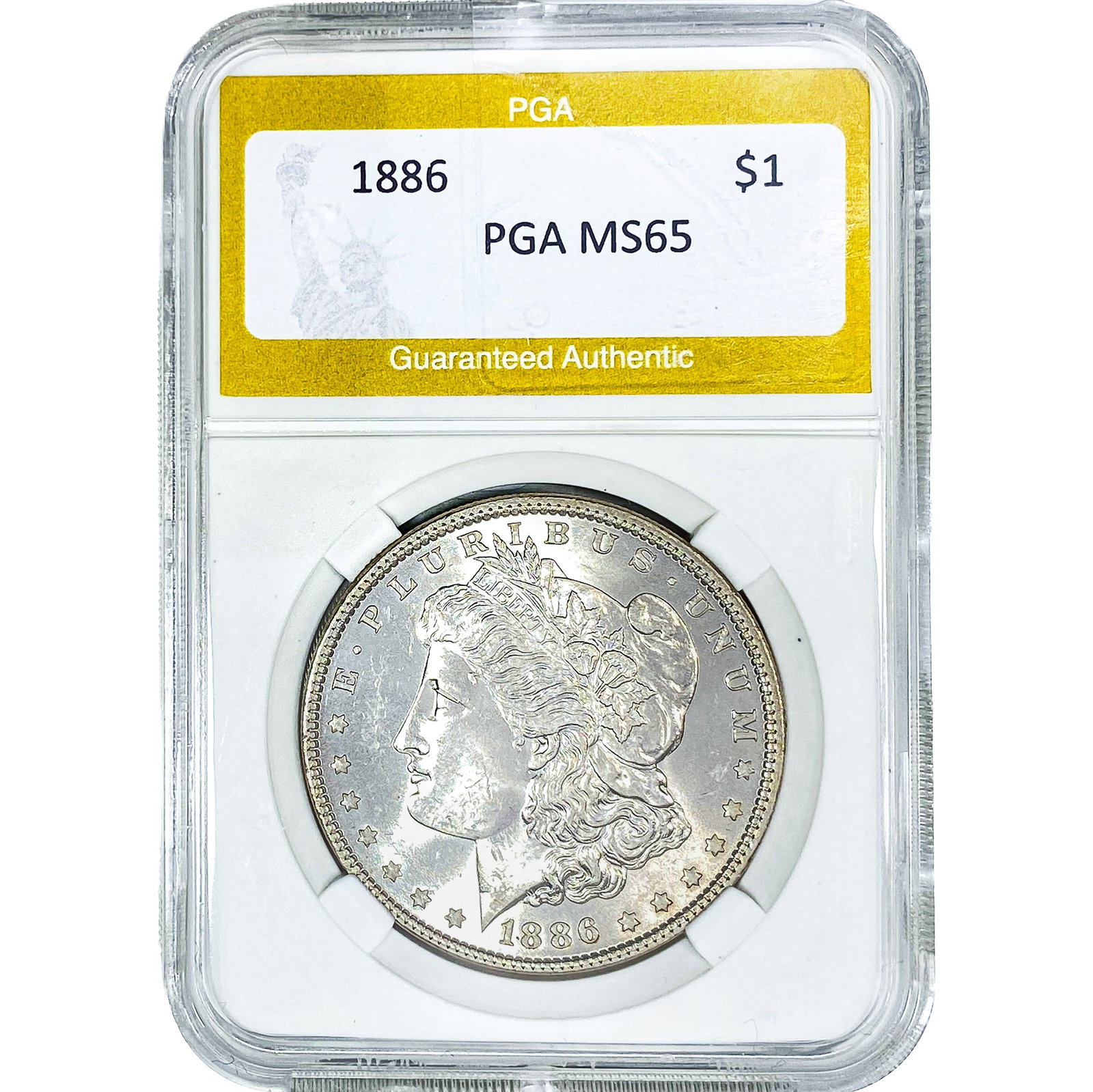 1886 Morgan Silver Dollar PGA MS65: 1886 Morgan Silver Dollar PGA MS65