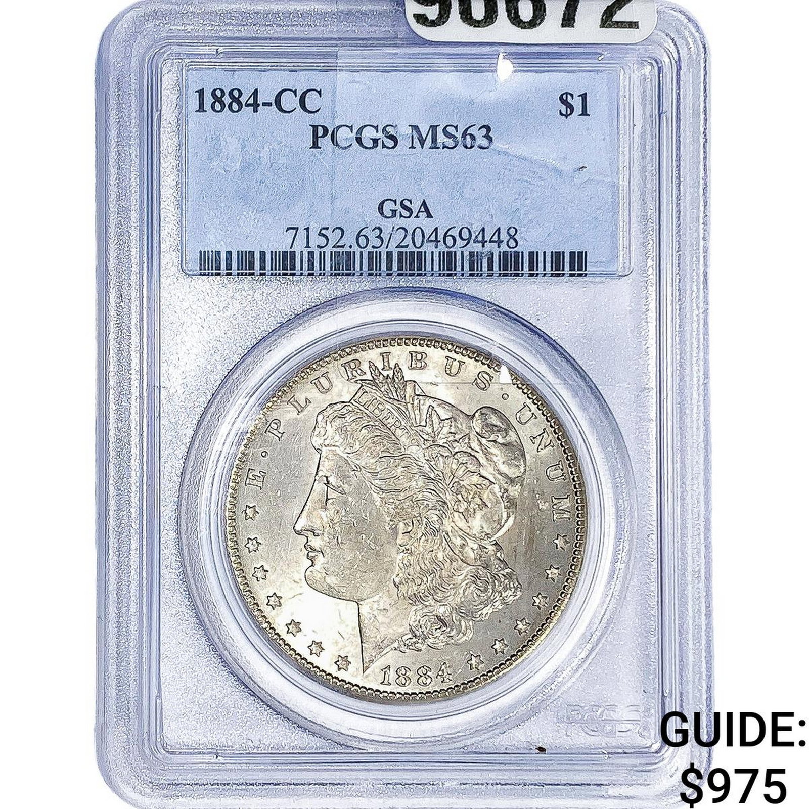 1884-CC Morgan Silver Dollar PCGS MS63: 1884-CC Morgan Silver Dollar PCGS MS63