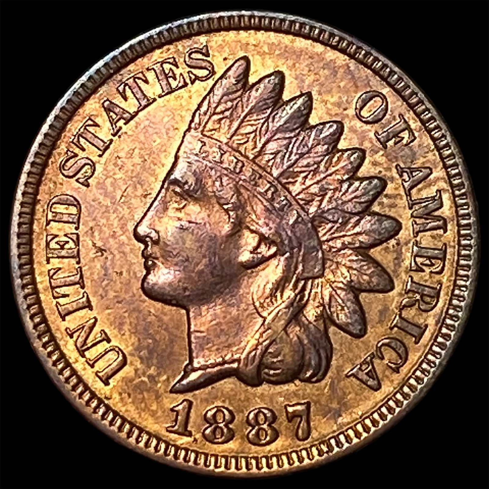 1887 Indian Head Cent CHOICE AU: 1887 Indian Head Cent CHOICE AU
