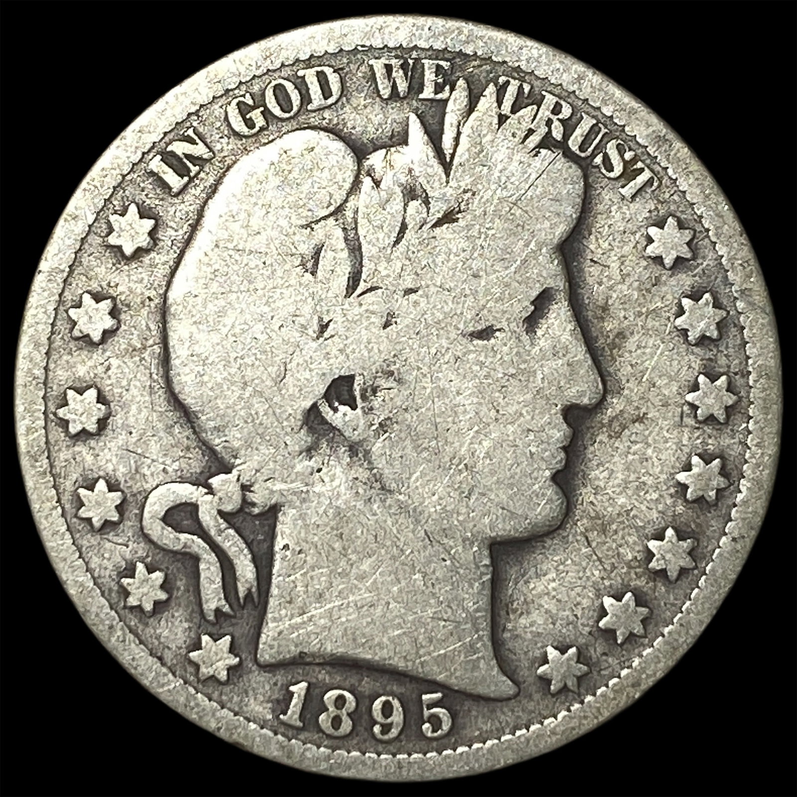 1895-S Silver Barber Half Dollar LIGHTLY CIRCULATED: 1895-S Silver Barber Half Dollar LIGHTLY CIRCULATED