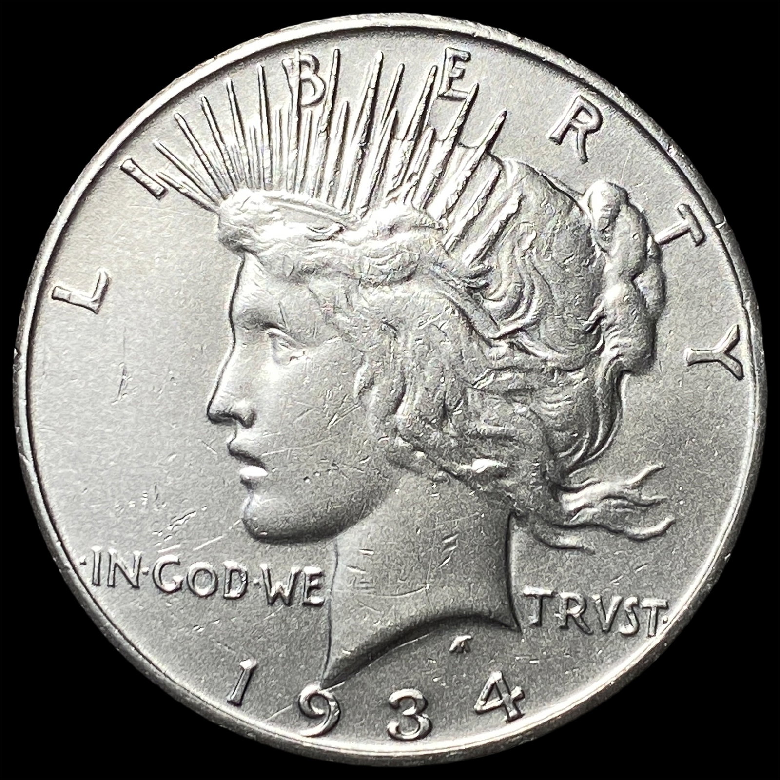 1934-S Silver Peace Dollar CHOICE AU: 1934-S Silver Peace Dollar CHOICE AU