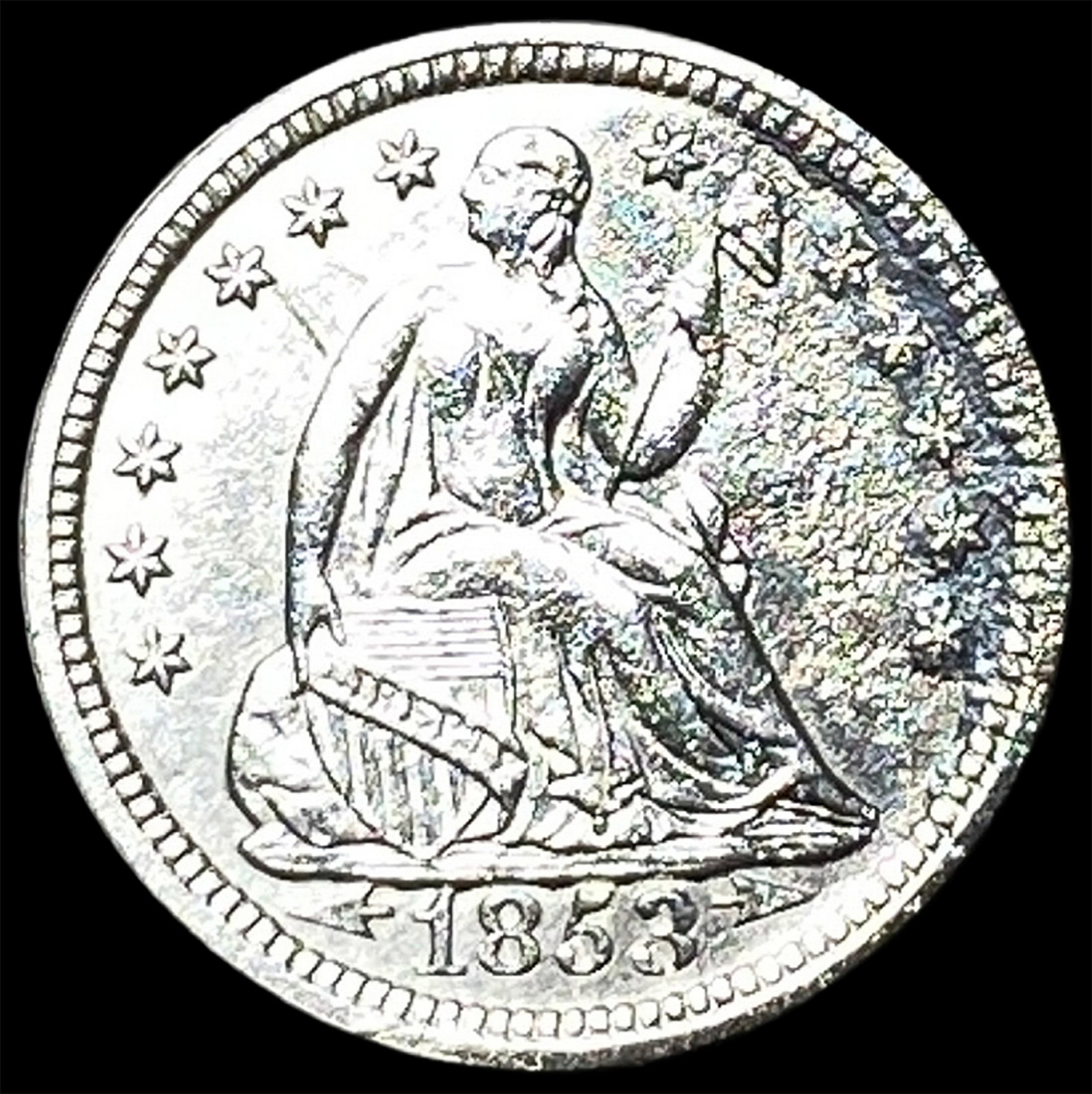 1853-O Silver Half Dime UNCIRCULATED (1 of 2)