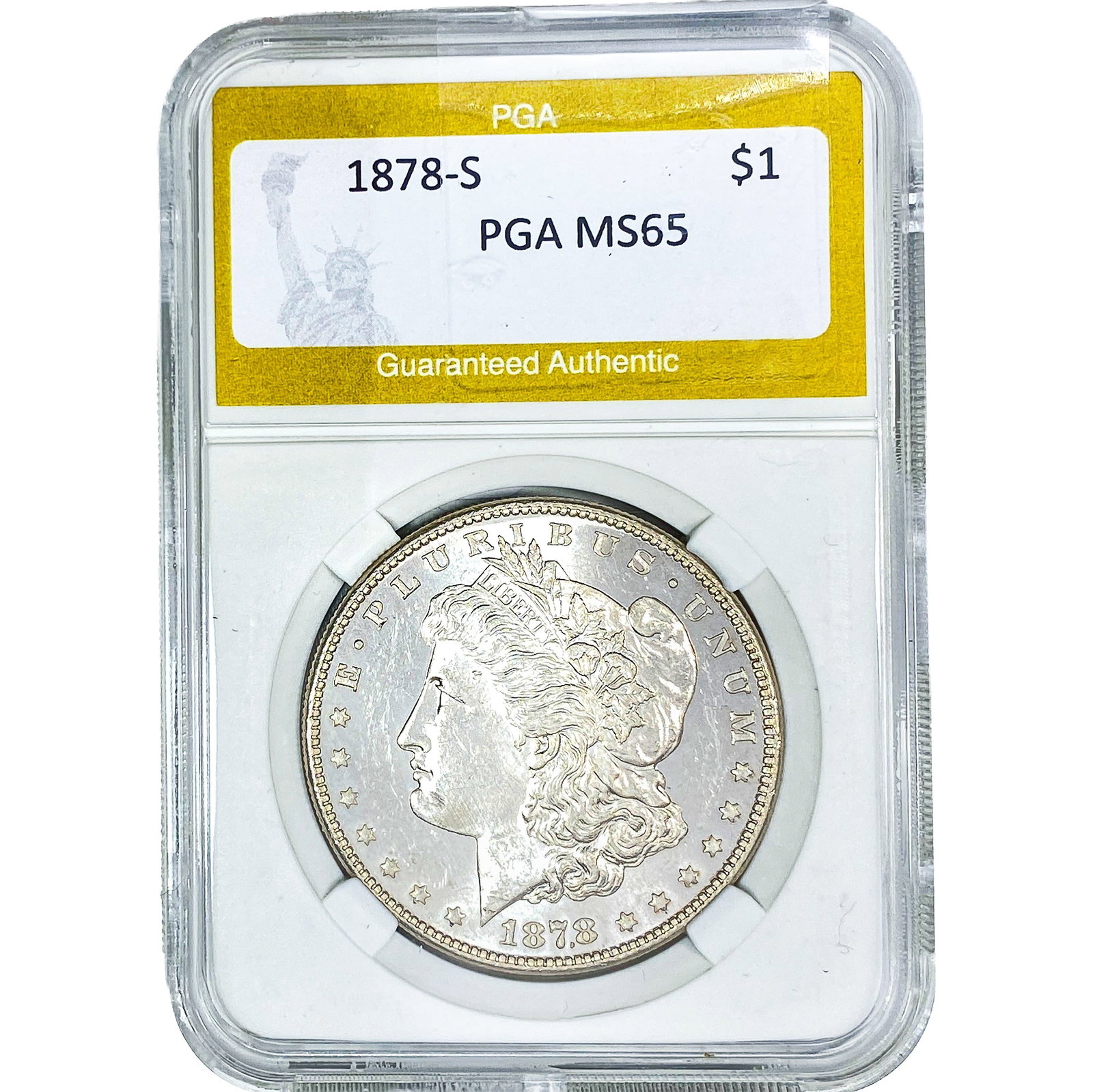 1878-S Morgan Silver Dollar PGA MS65: 1878-S Morgan Silver Dollar PGA MS65