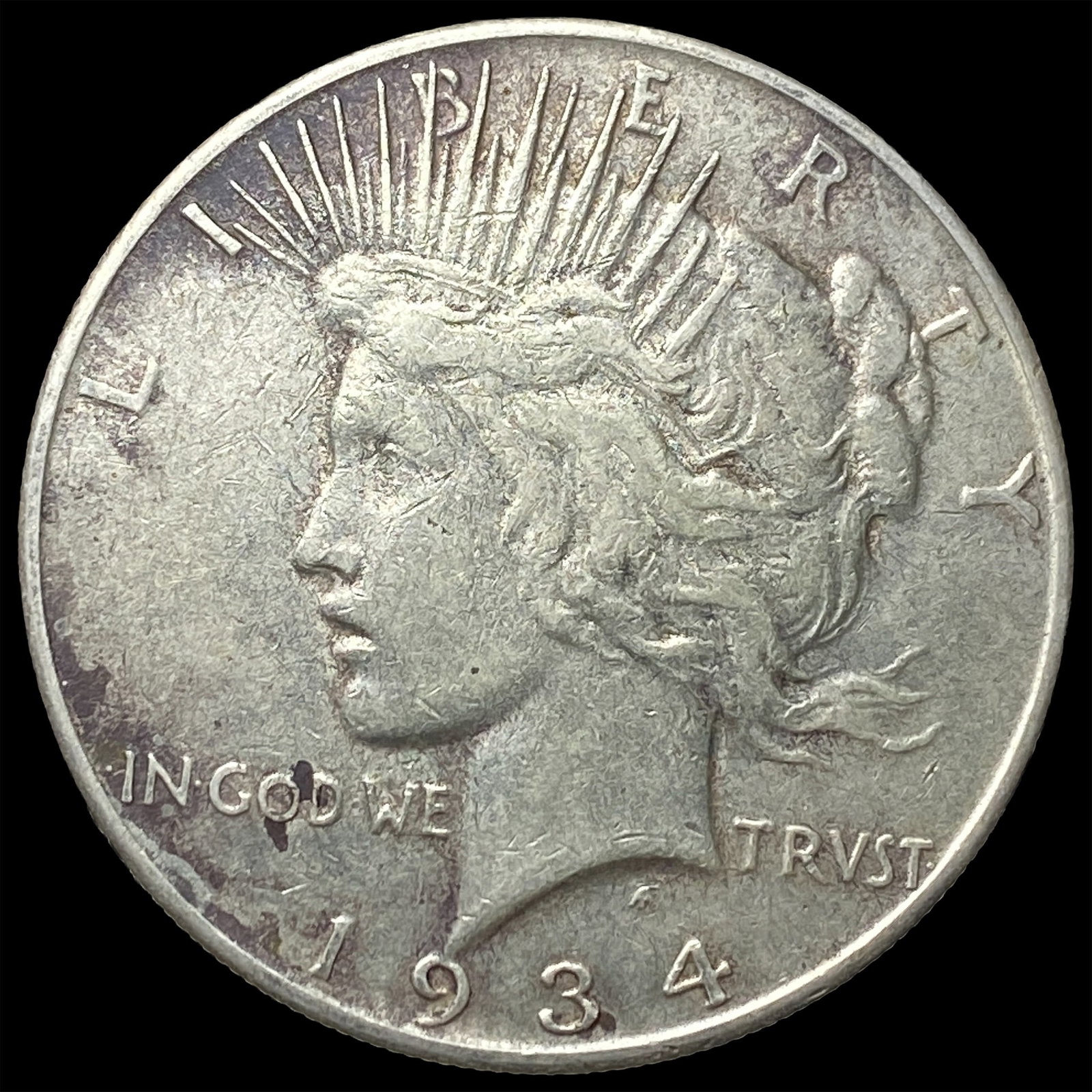 1934-S Silver Peace Dollar CLOSELY UNCIRCULATED: 1934-S Silver Peace Dollar CLOSELY UNCIRCULATED