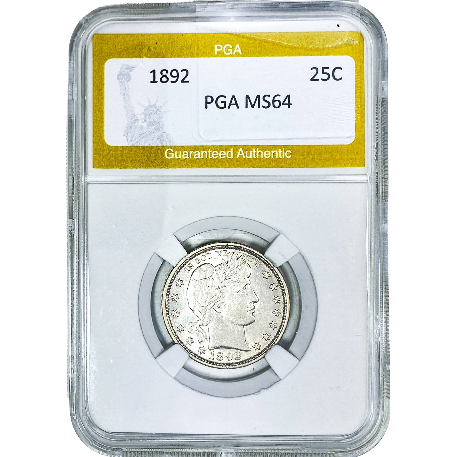 1892 Barber Quarter PGA MS64: 1892 Barber Quarter PGA MS64
