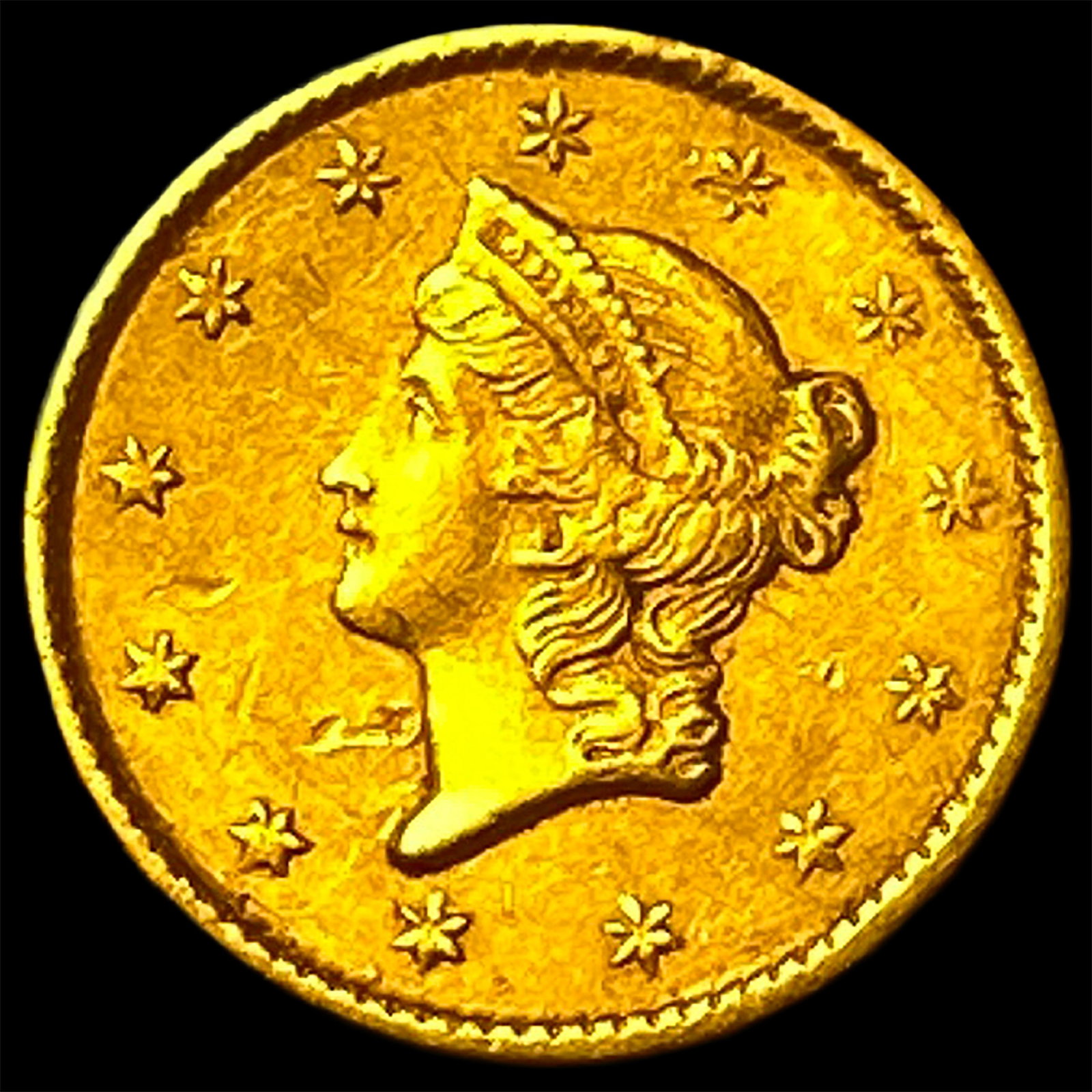1851 Gold $1 Liberty Head Type 1 CLOSELY UNCIRCULATED: 1851 Gold $1 Liberty Head Type 1 CLOSELY UNCIRCULATED