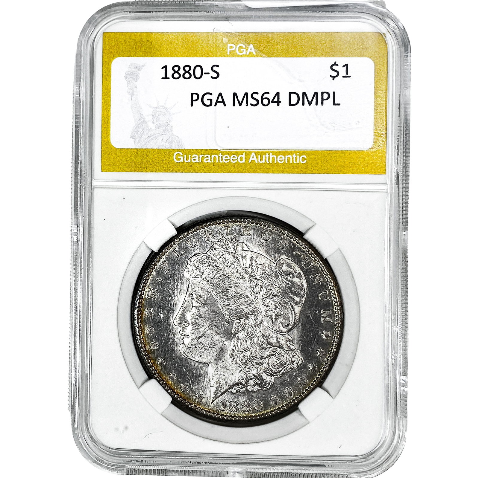 1880-S Morgan Silver Dollar PGA MS64 DMPL: 1880-S Morgan Silver Dollar PGA MS64 DMPL