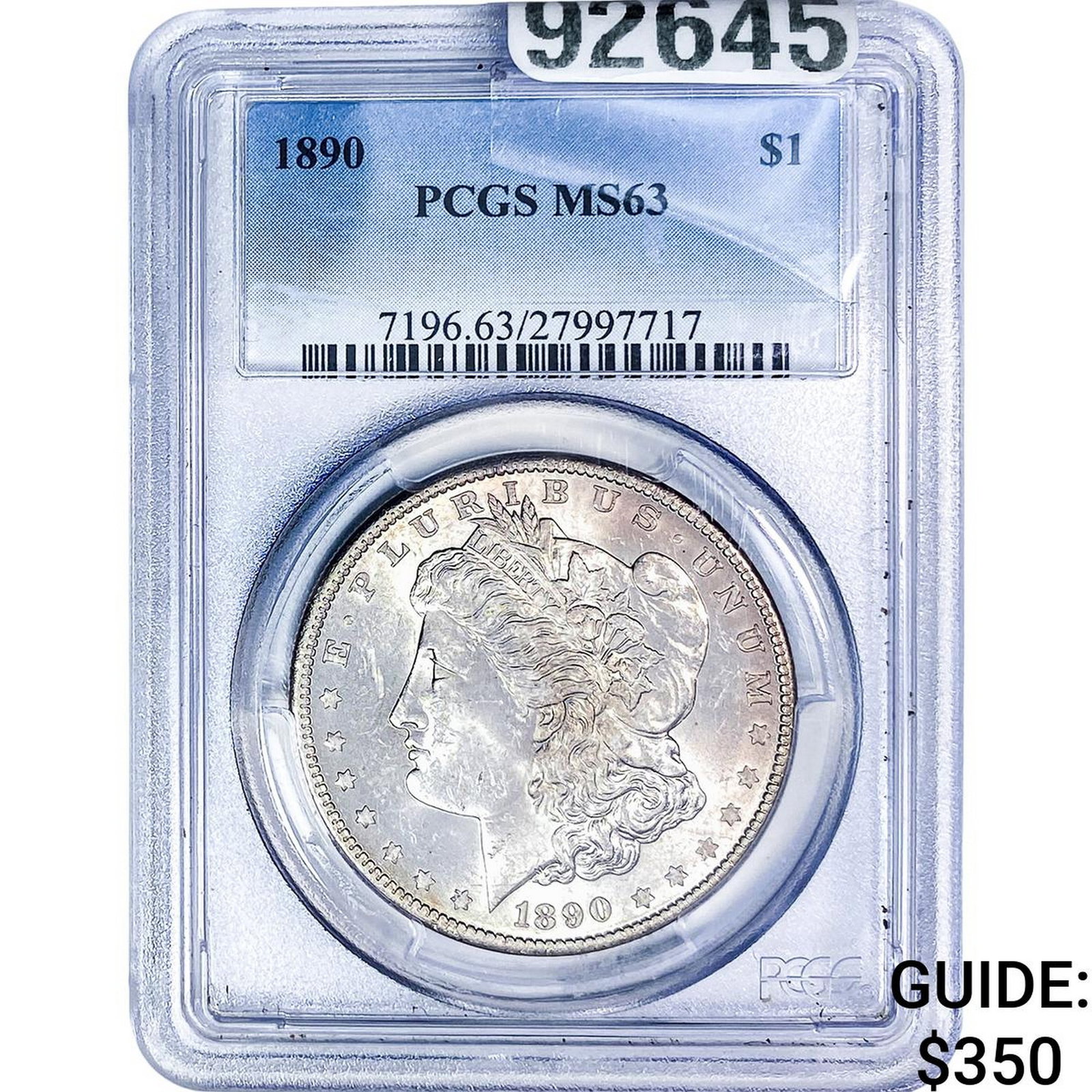 1890 Morgan Silver Dollar PCGS MS63: 1890 Morgan Silver Dollar PCGS MS63